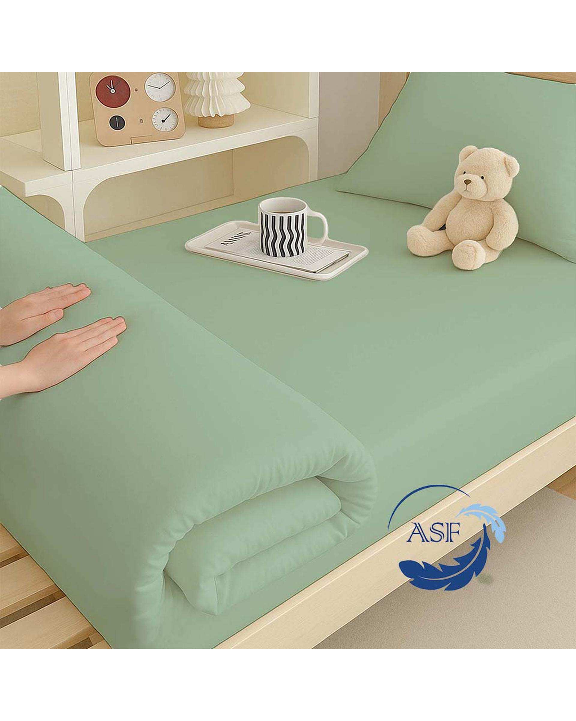 تشک ژاپنی طبی دو نفره سایز 180*200 سبز روشن ای اس اف ASF مدل ZENTO به همراه روبالشی