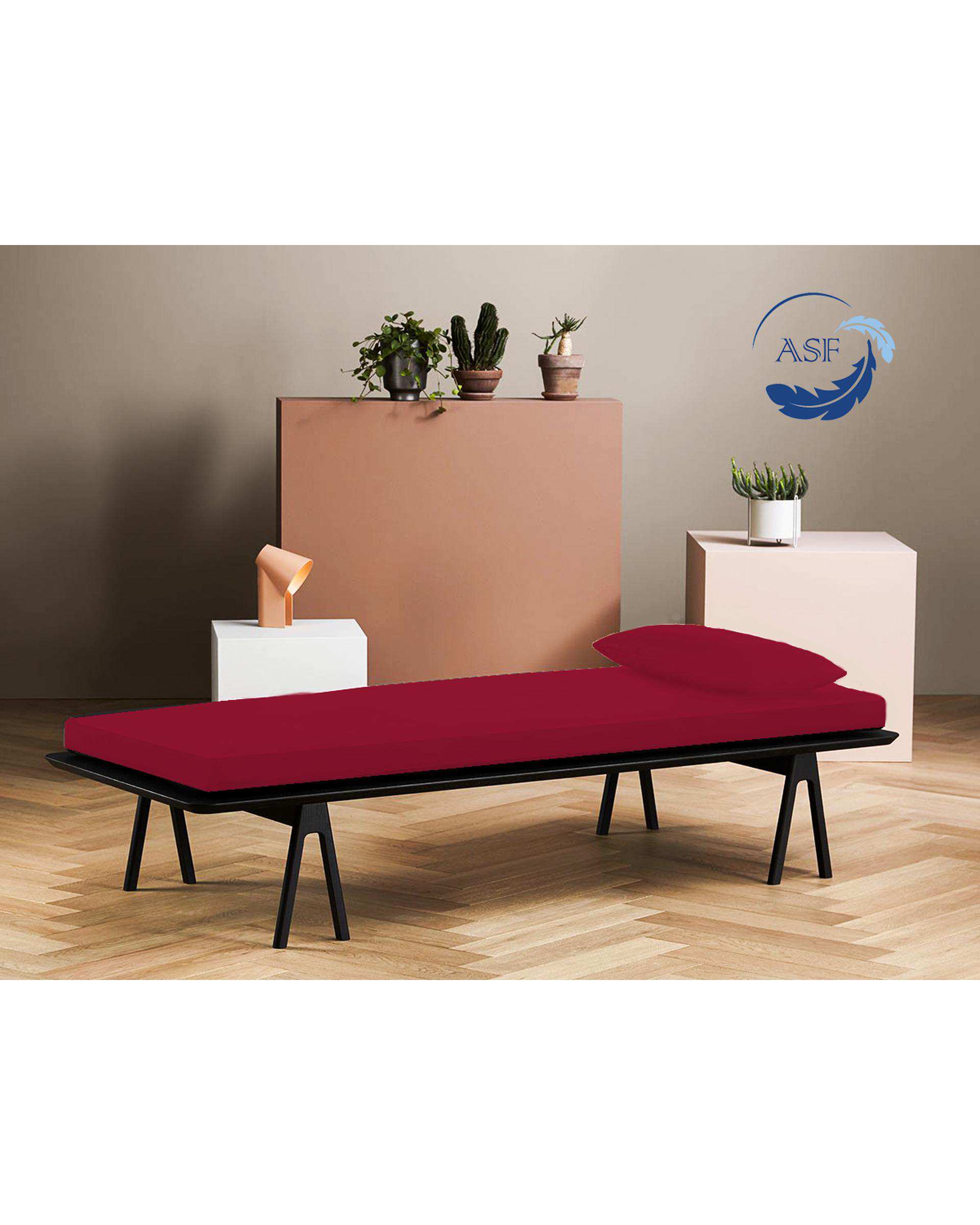 تشک ژاپنی طبی دو نفره سایز 180*200 قرمز ای اس اف ASF مدل ZENTO به همراه روبالشی
