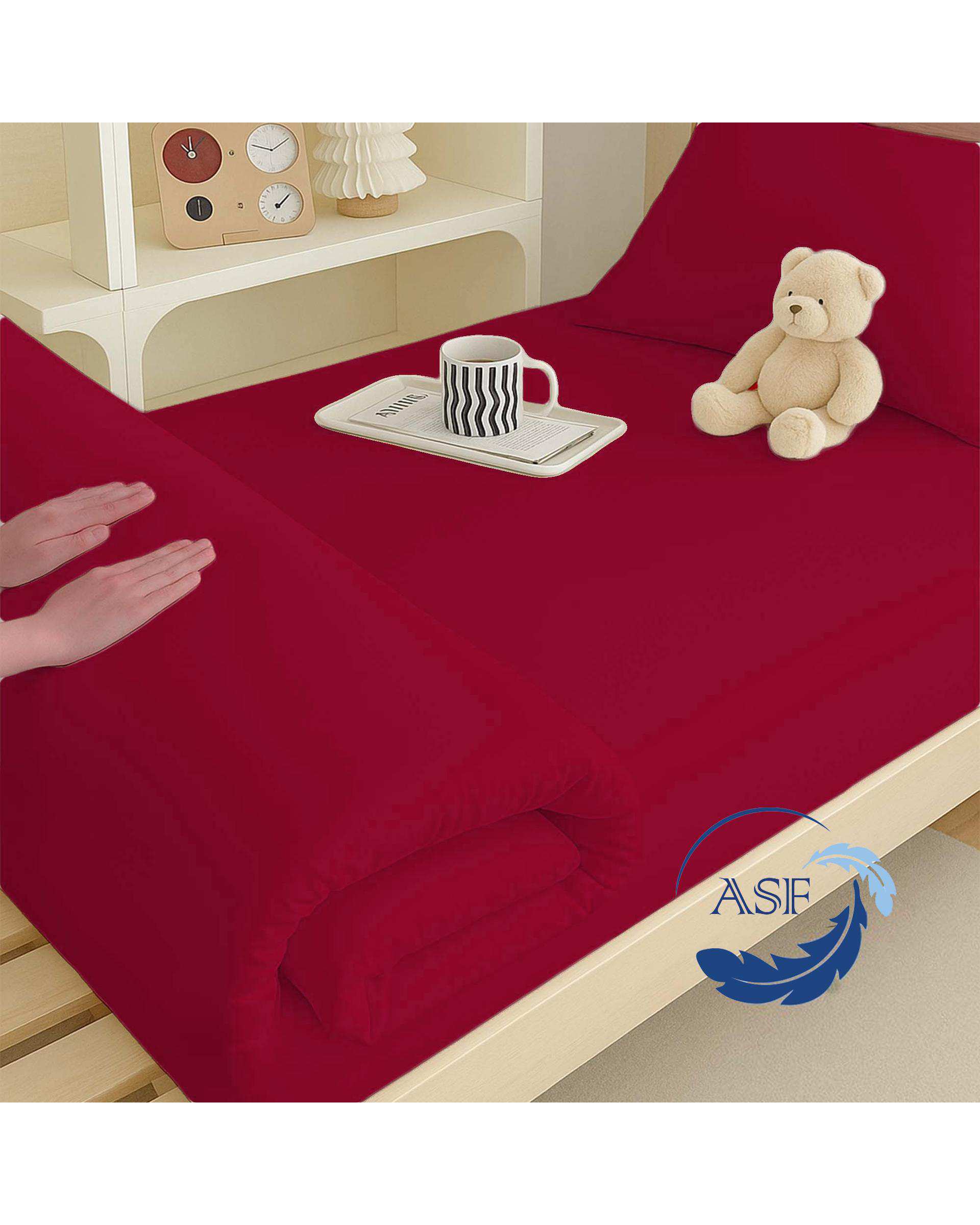 تشک ژاپنی طبی دو نفره سایز 180*200 قرمز ای اس اف ASF مدل ZENTO به همراه روبالشی