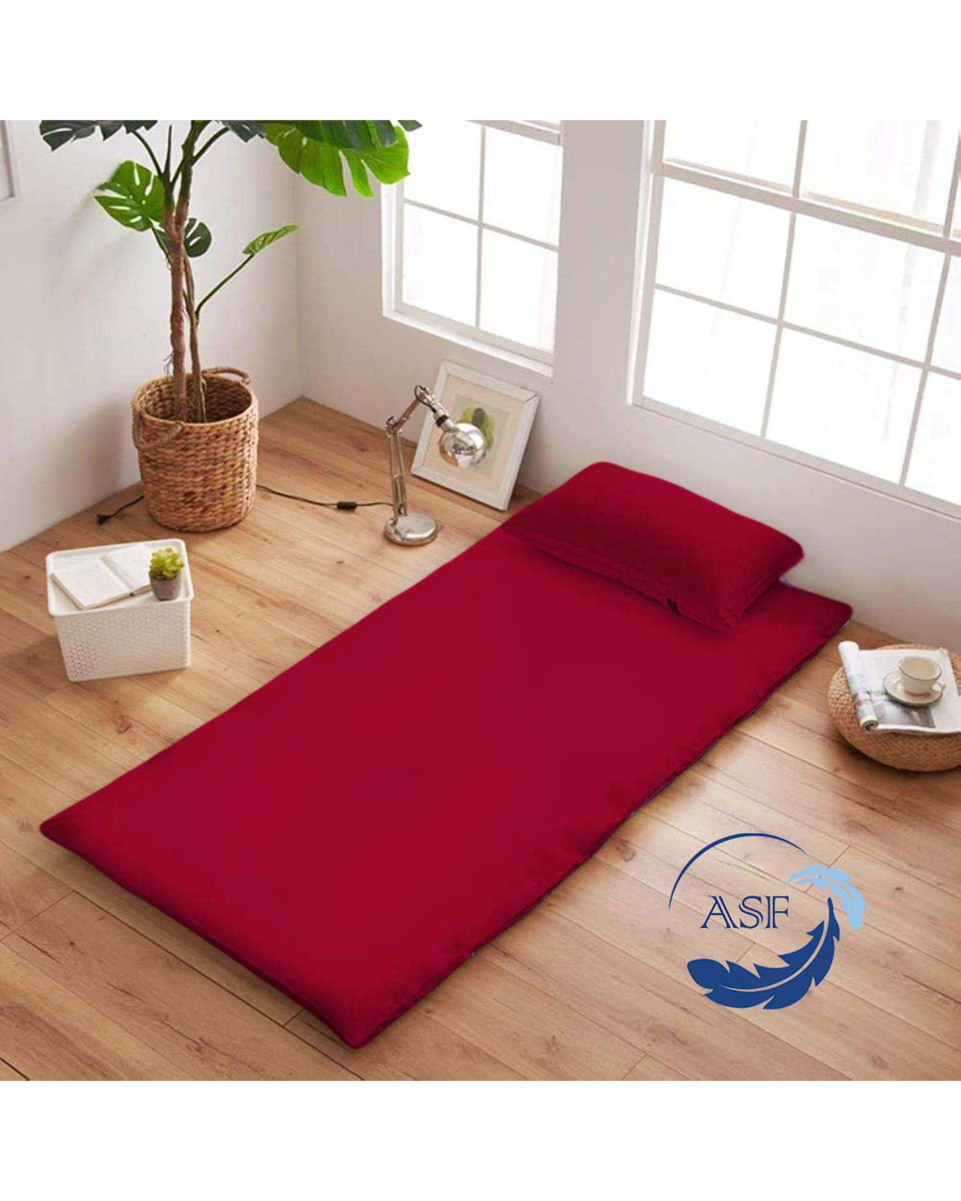 تشک ژاپنی طبی دو نفره سایز 180*200 قرمز ای اس اف ASF مدل ZENTO به همراه روبالشی
