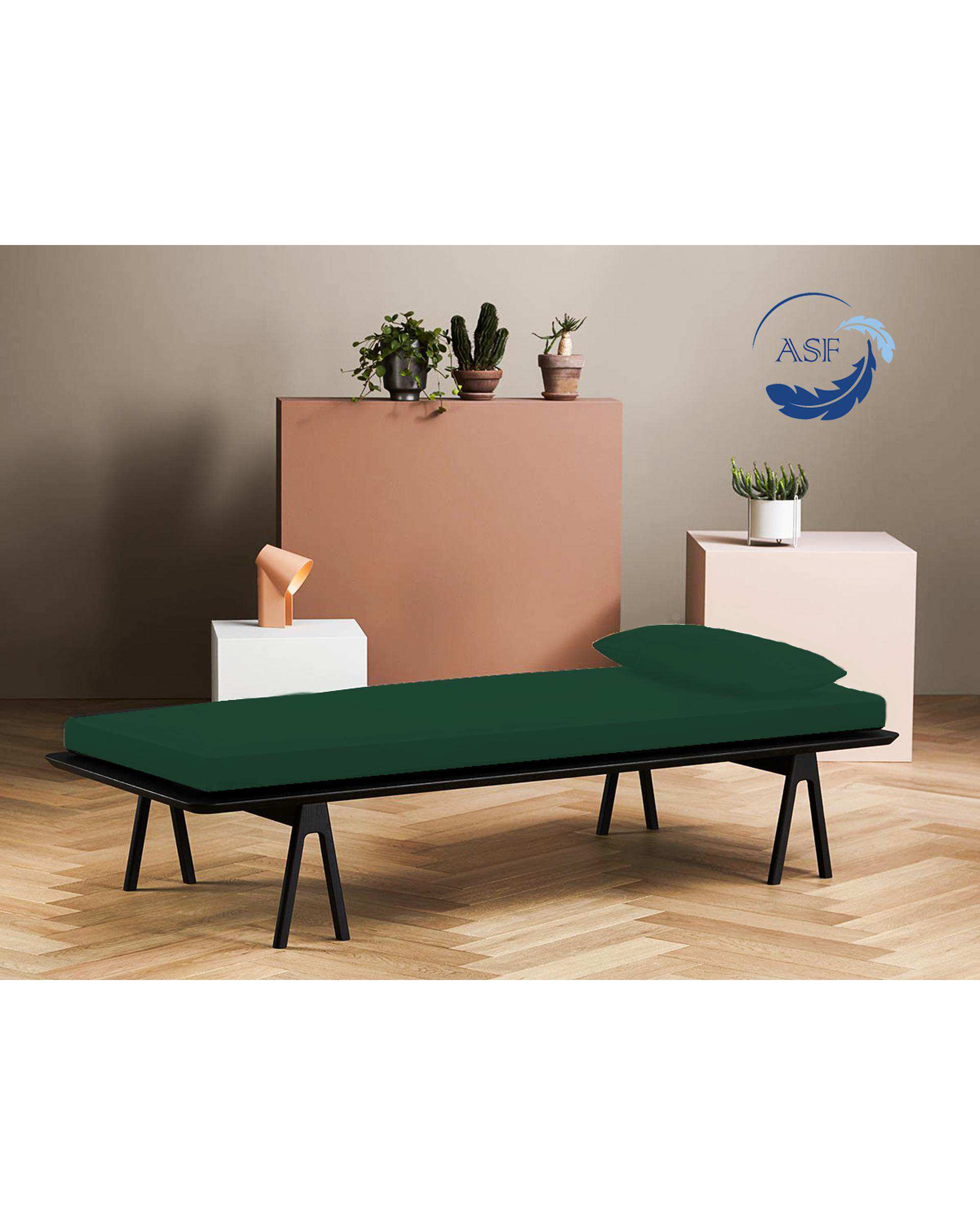 تشک ژاپنی طبی دو نفره سایز 180*200 سبز تیره ای اس اف ASF مدل ZENTO Max به همراه روبالشی