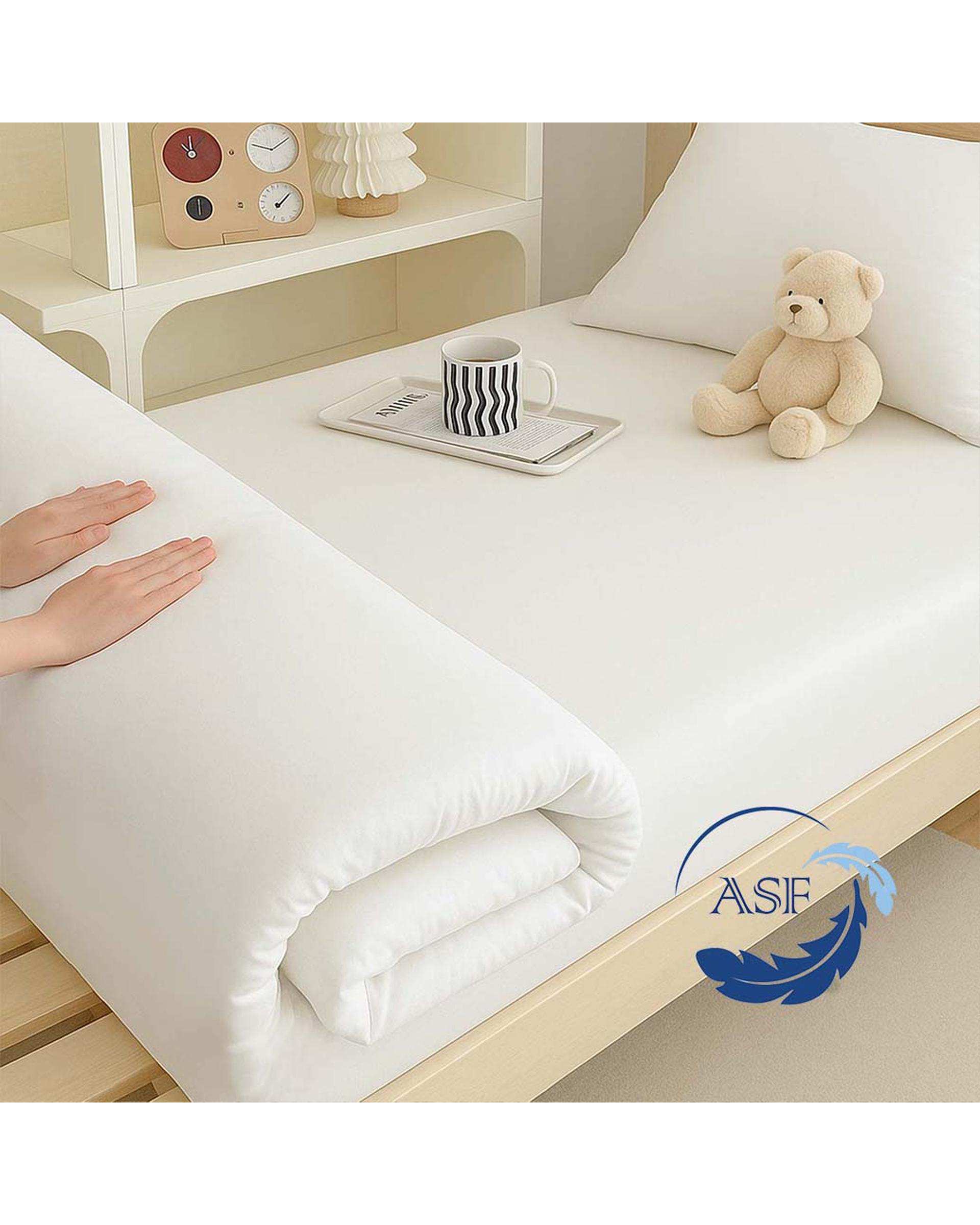 تشک تاپر فوم طبی یک نفره سایز 90*200 سفید ای اس اف ASF مدل LUMO به همراه روبالشی