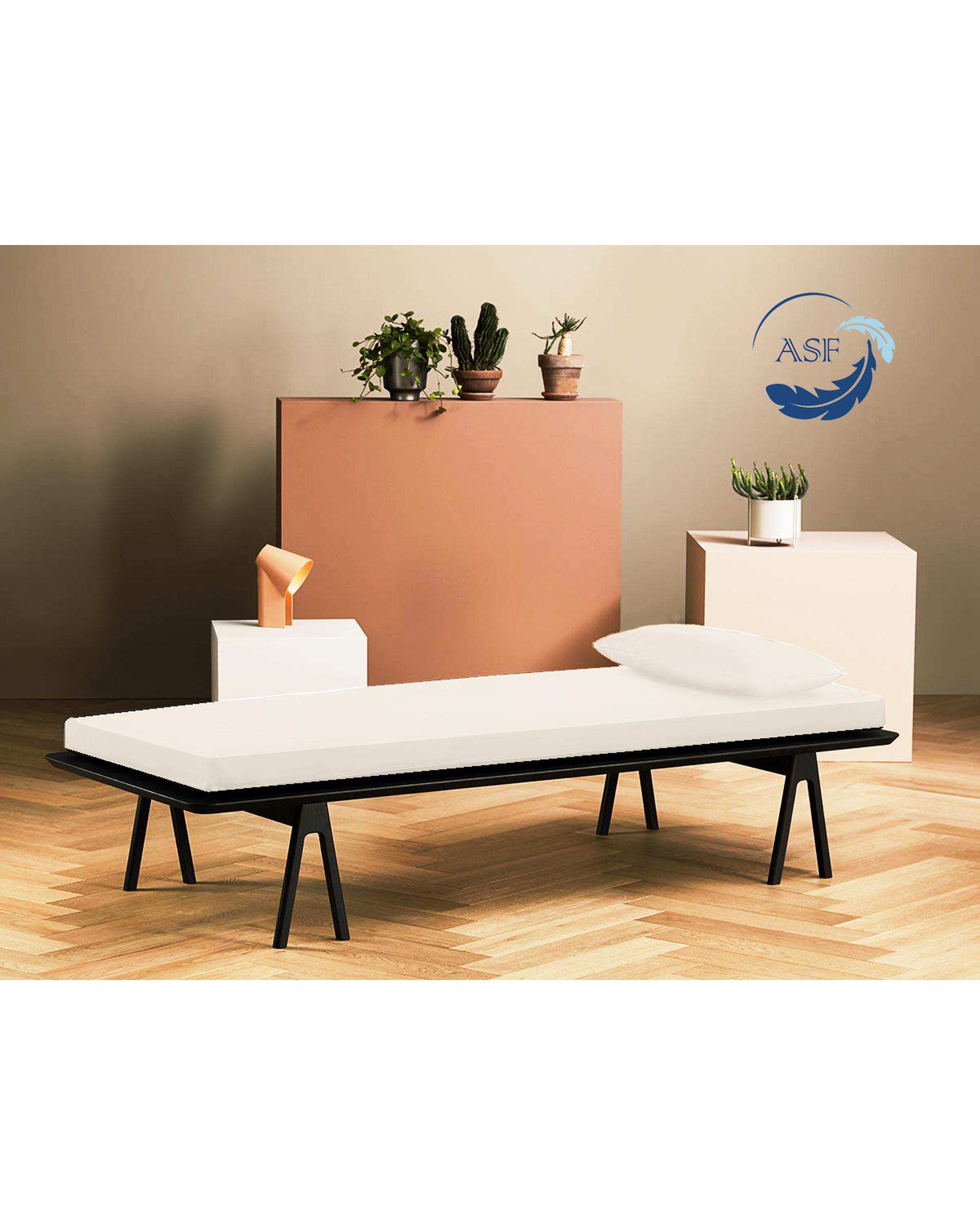 تشک تاپر فوم طبی تک نفره سایز 90*200 استخوانی ای اس اف ASF مدل LUMO Max به همراه روبالشی