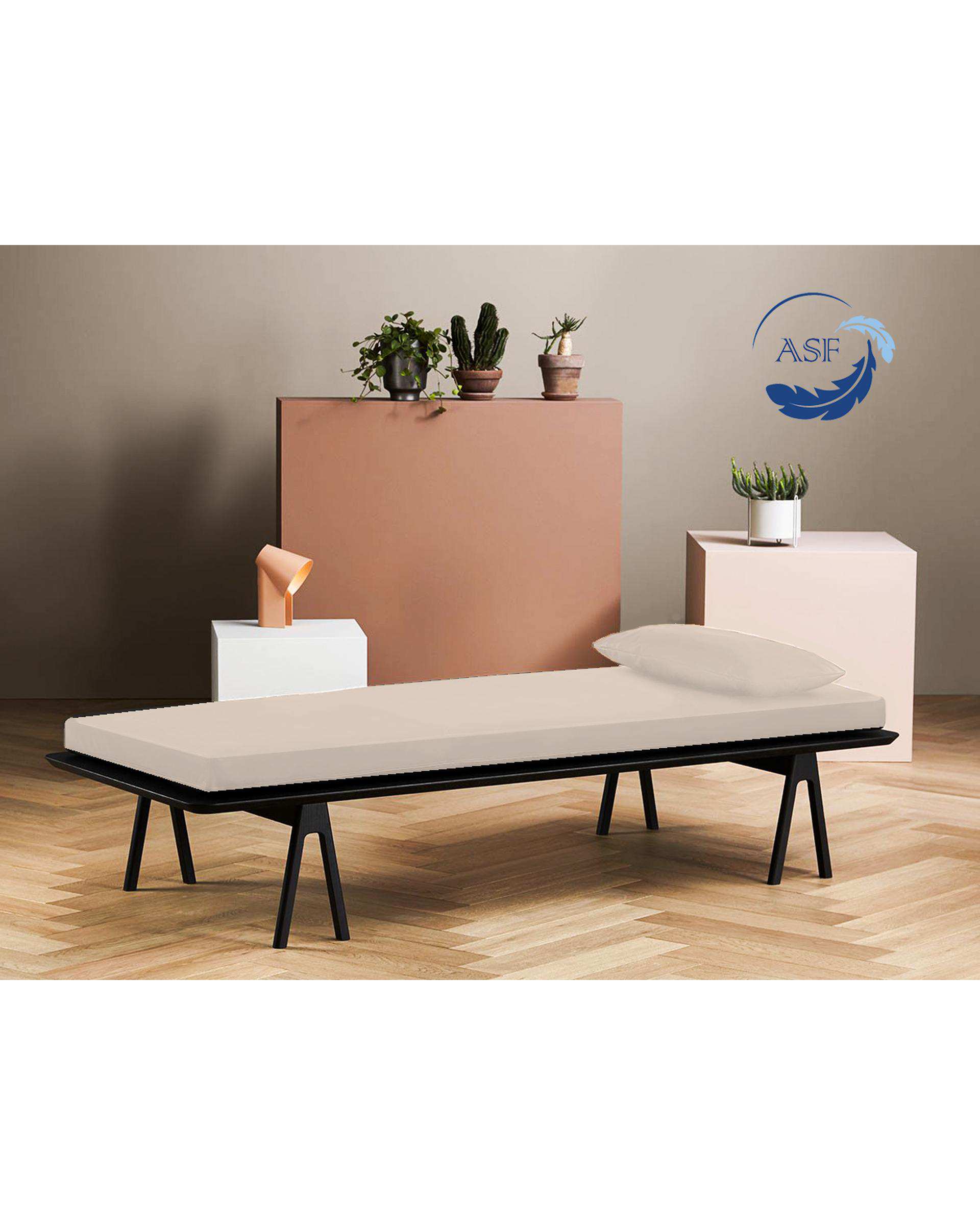 تشک تاپر فوم طبی تک نفره سایز 90*200 کرم ای اس اف ASF مدل LUMO Max به همراه روبالشی