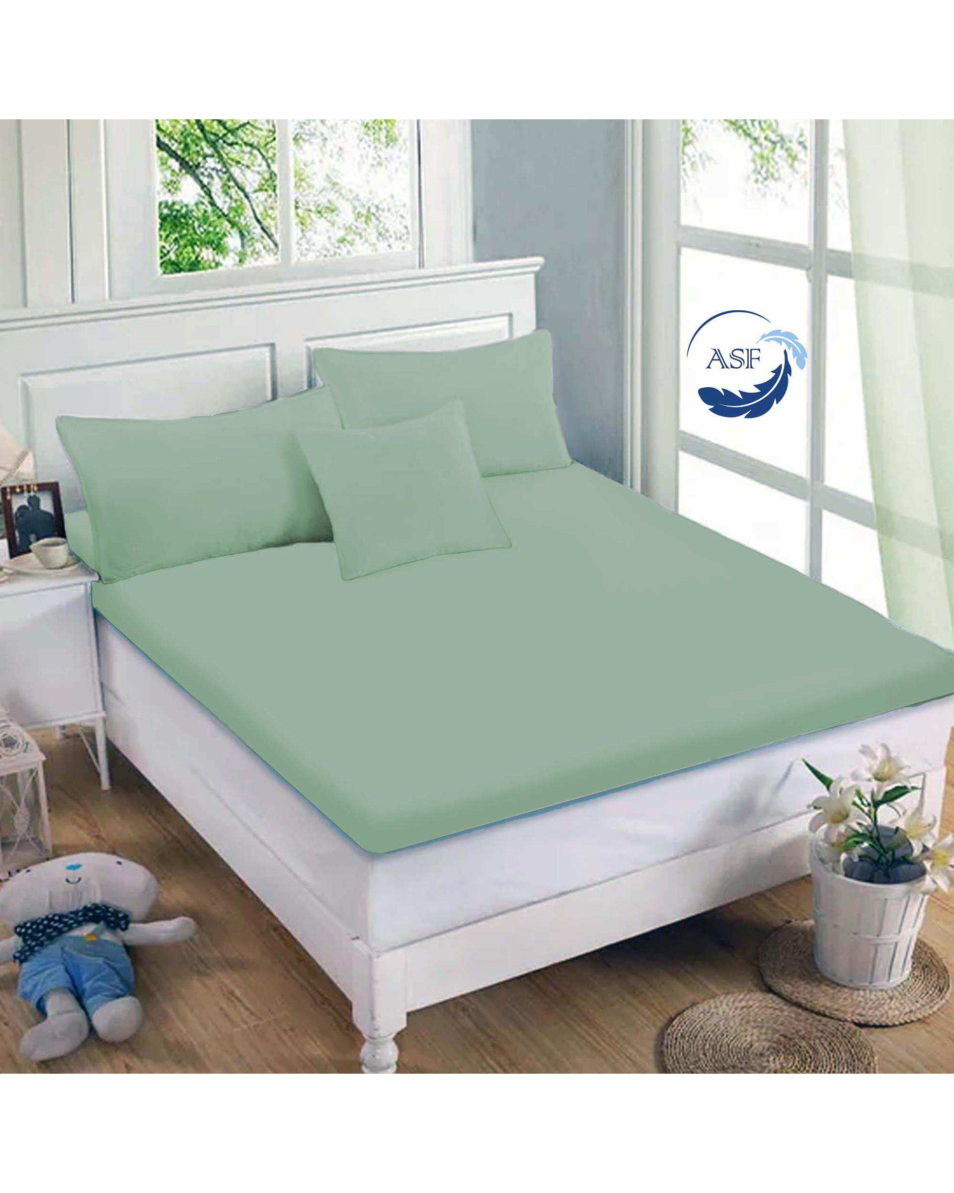 تشک تاپر فوم طبی تک نفره سایز 90*200 سبز روشن ای اس اف ASF مدل LUMO Max به همراه روبالشی