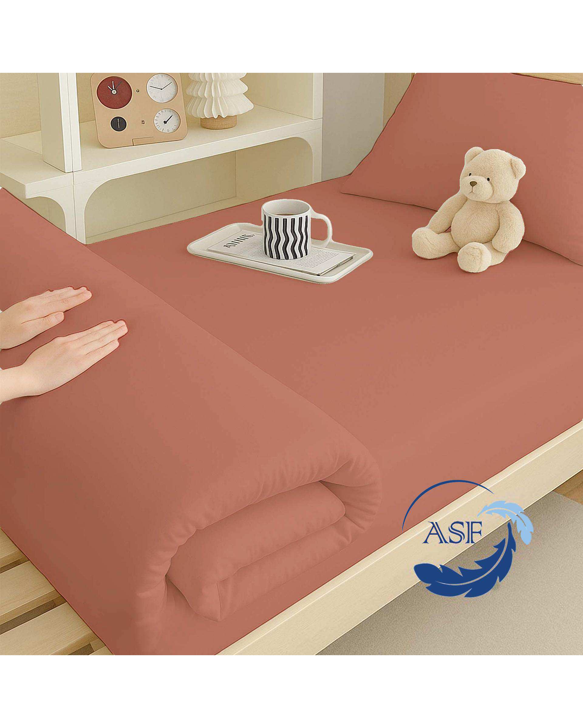 تشک تاپر فوم طبی تک نفره سایز 90*200 هلویی ای اس اف ASF مدل LUMO Max به همراه روبالشی