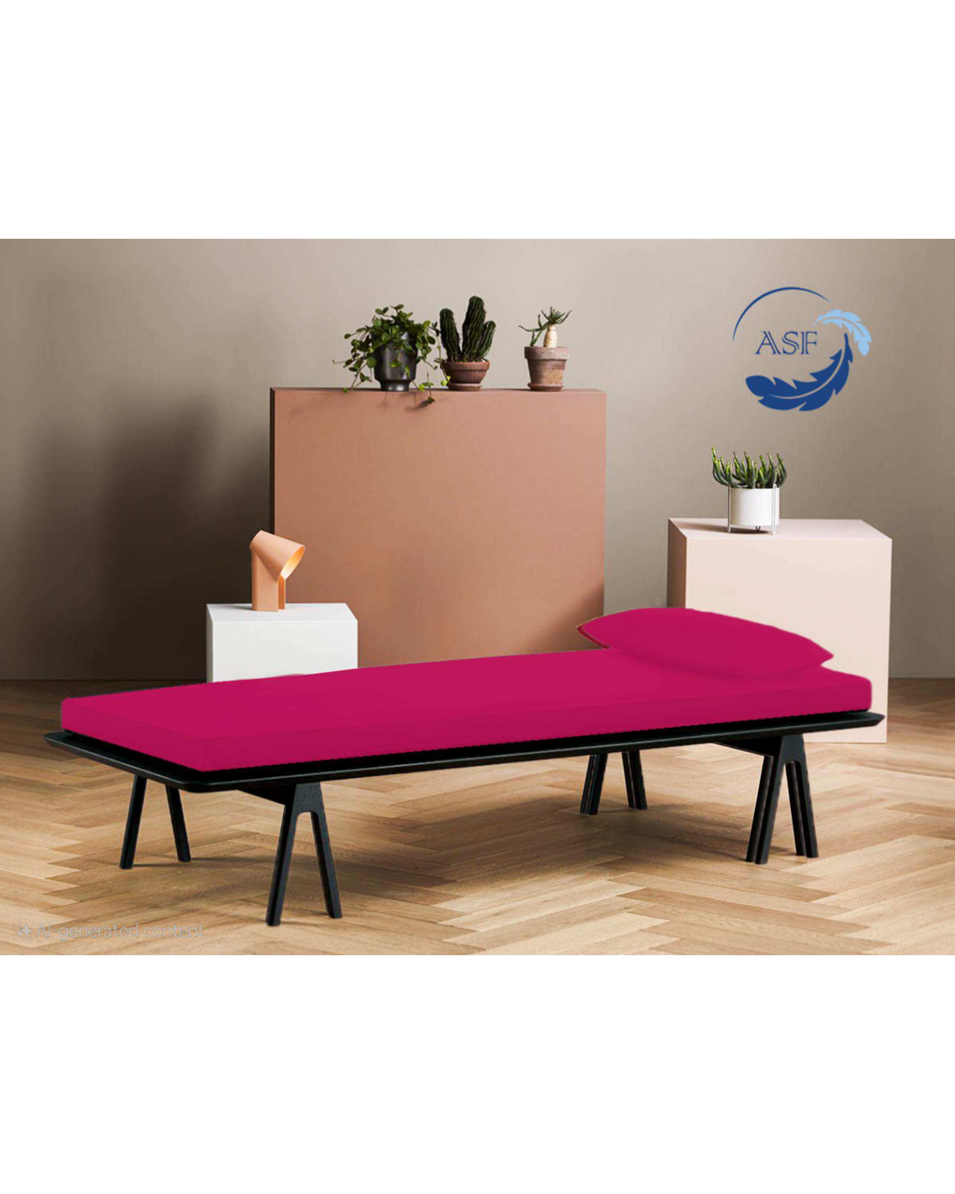 تشک تاپر فوم طبی دو نفره سایز 160*200 سرخابی ای اس اف ASF مدل LUMO به همراه روبالشی