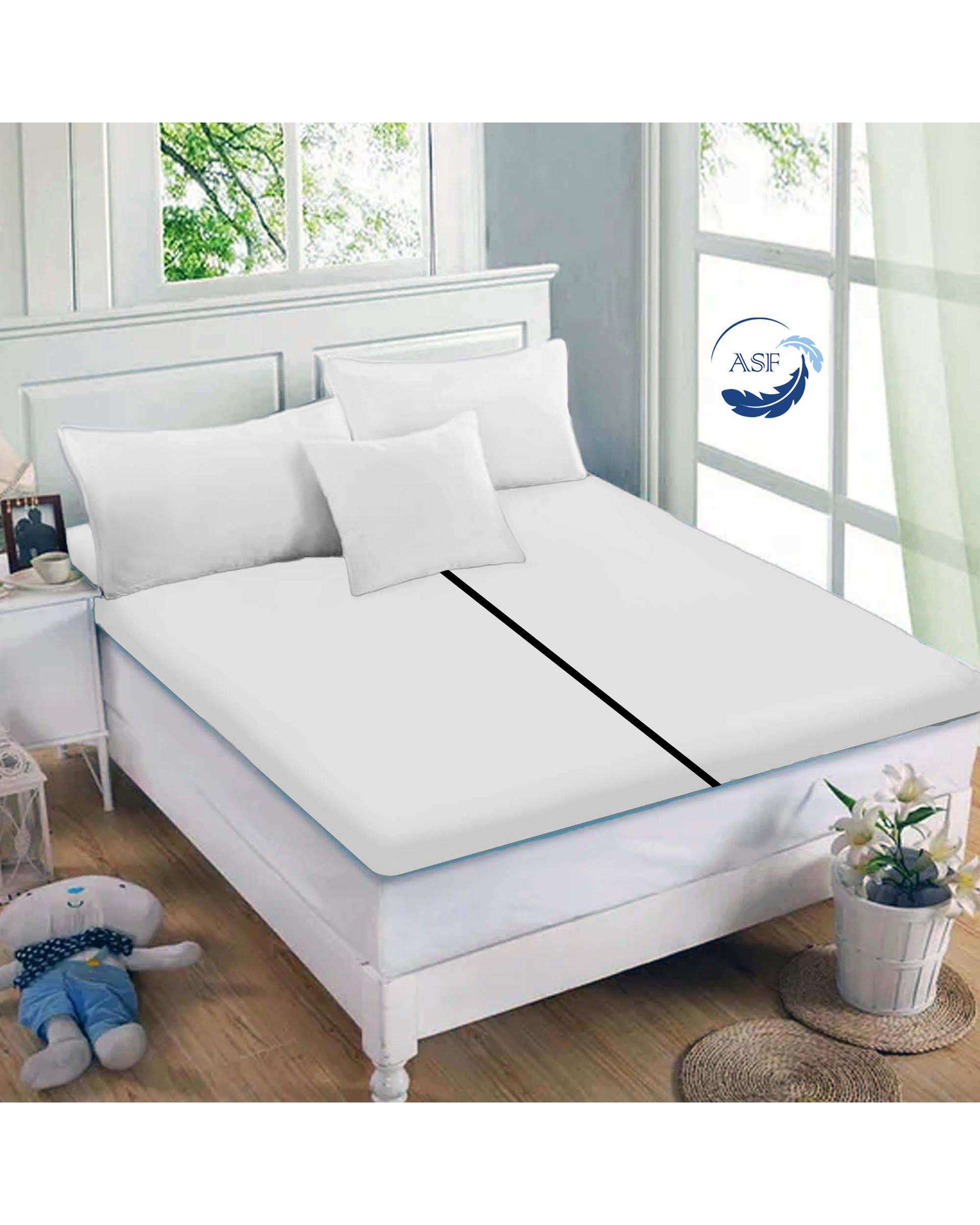 تشک تاپر فوم طبی دو نفره سایز 160*200 سفید ای اس اف ASF مدل LUMO Max به همراه روبالشی