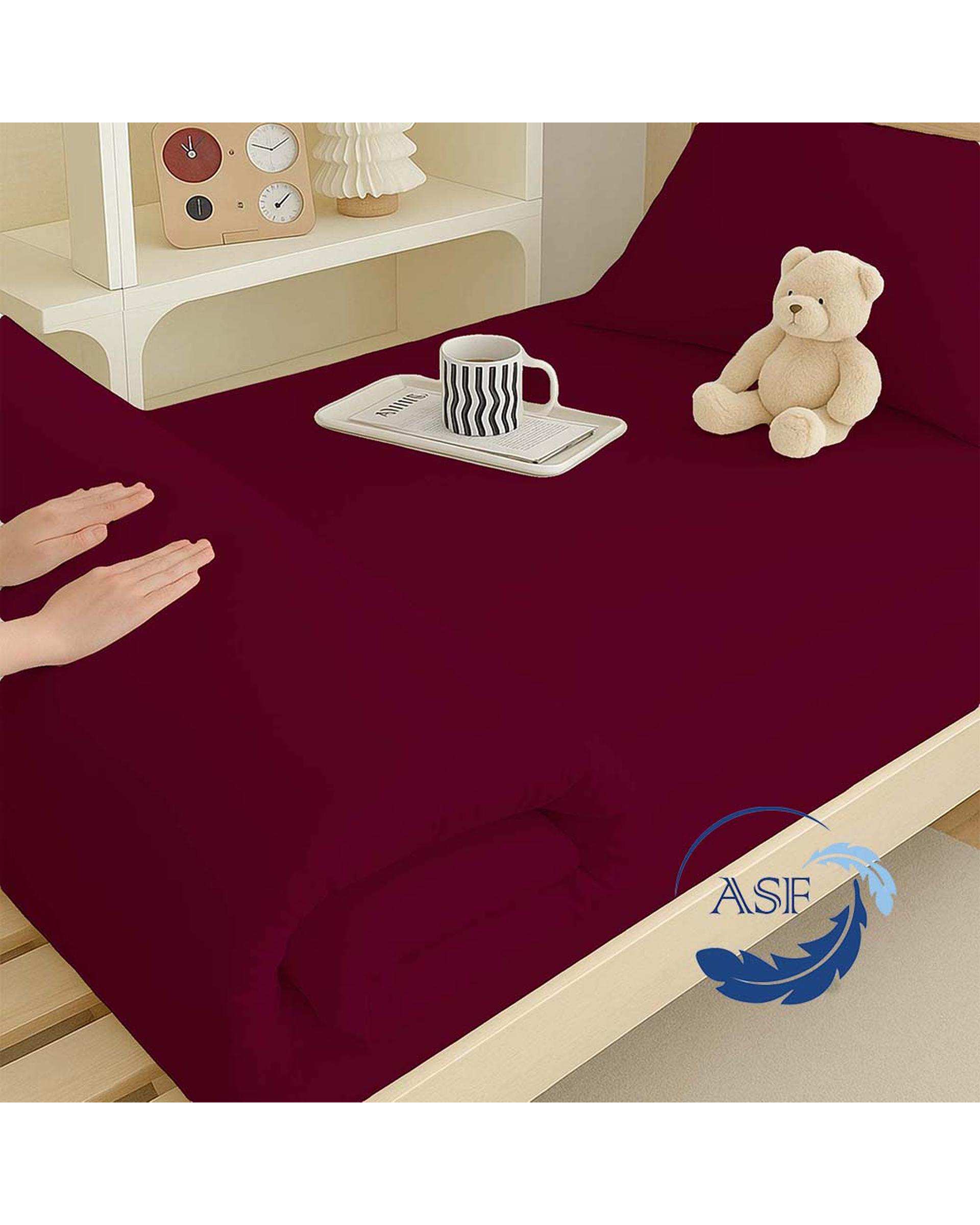 تشک تاپر فوم طبی دو نفره سایز 160*200 زرشکی ای اس اف ASF مدل LUMO Max به همراه روبالشی