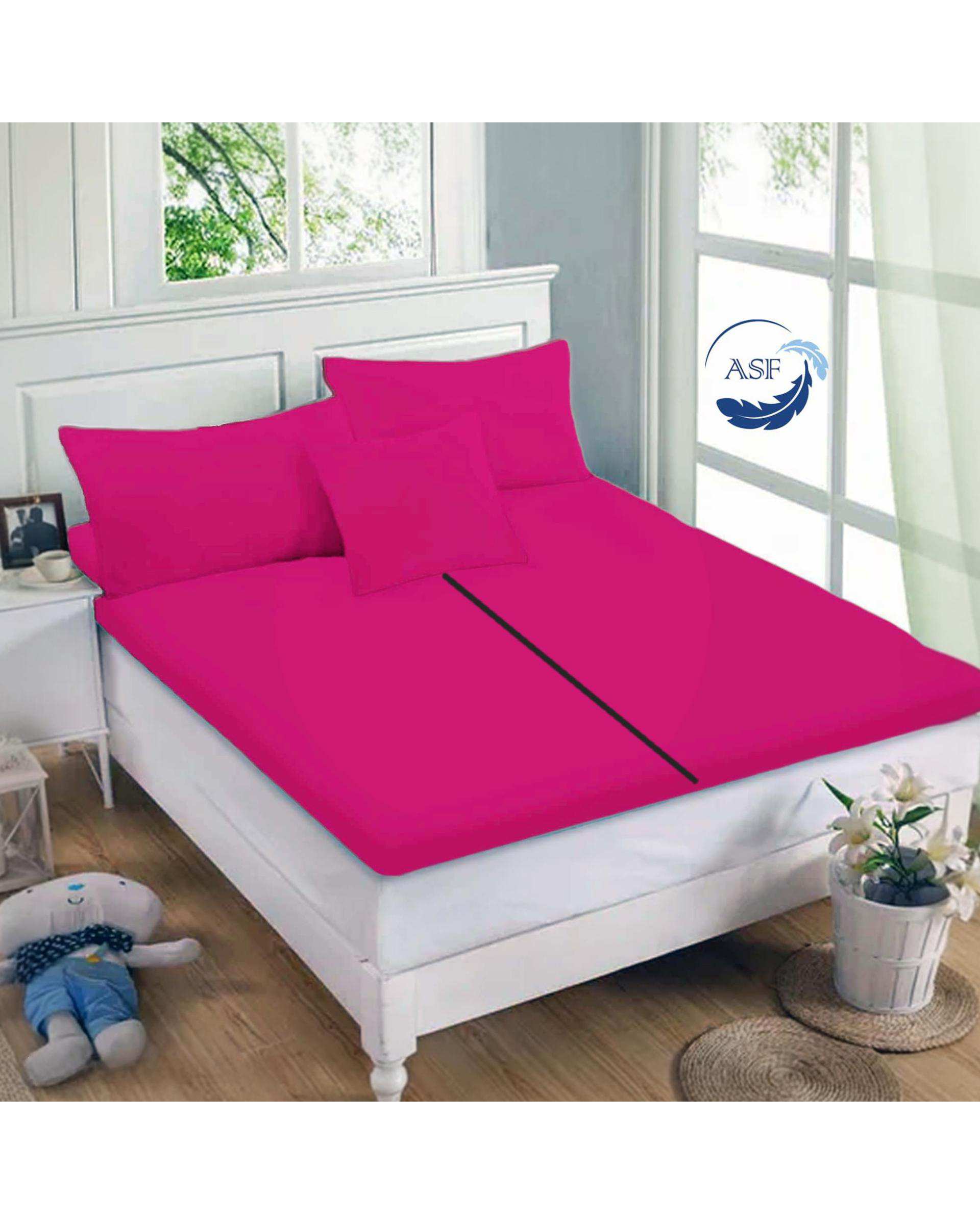 تشک تاپر فوم طبی دو نفره سایز 160*200 سرخابی ای اس اف ASF مدل LUMO Max به همراه روبالشی