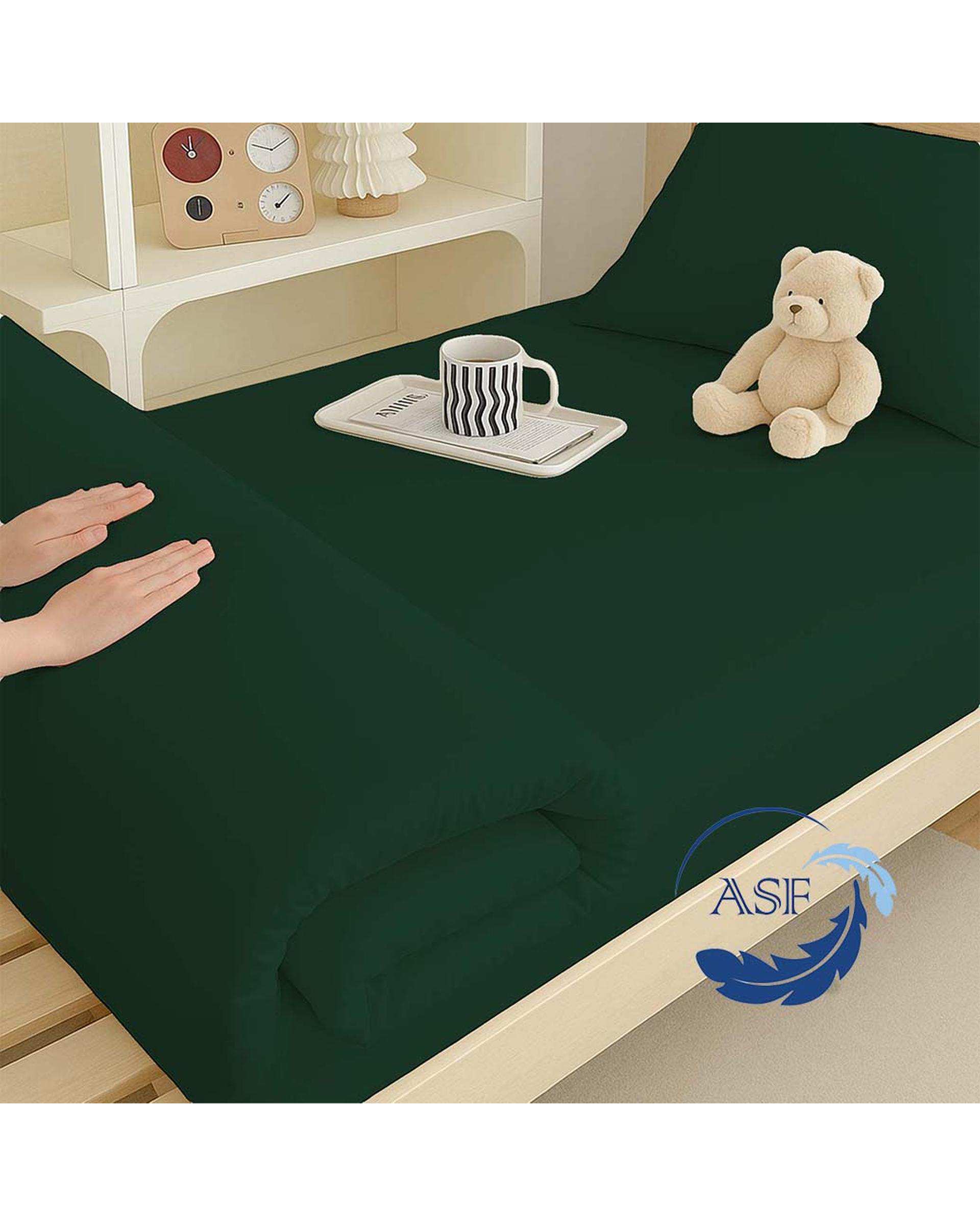 تشک تاپر فوم طبی دو نفره سایز 160*200 سبز تیره ای اس اف ASF مدل LUMO Max به همراه روبالشی