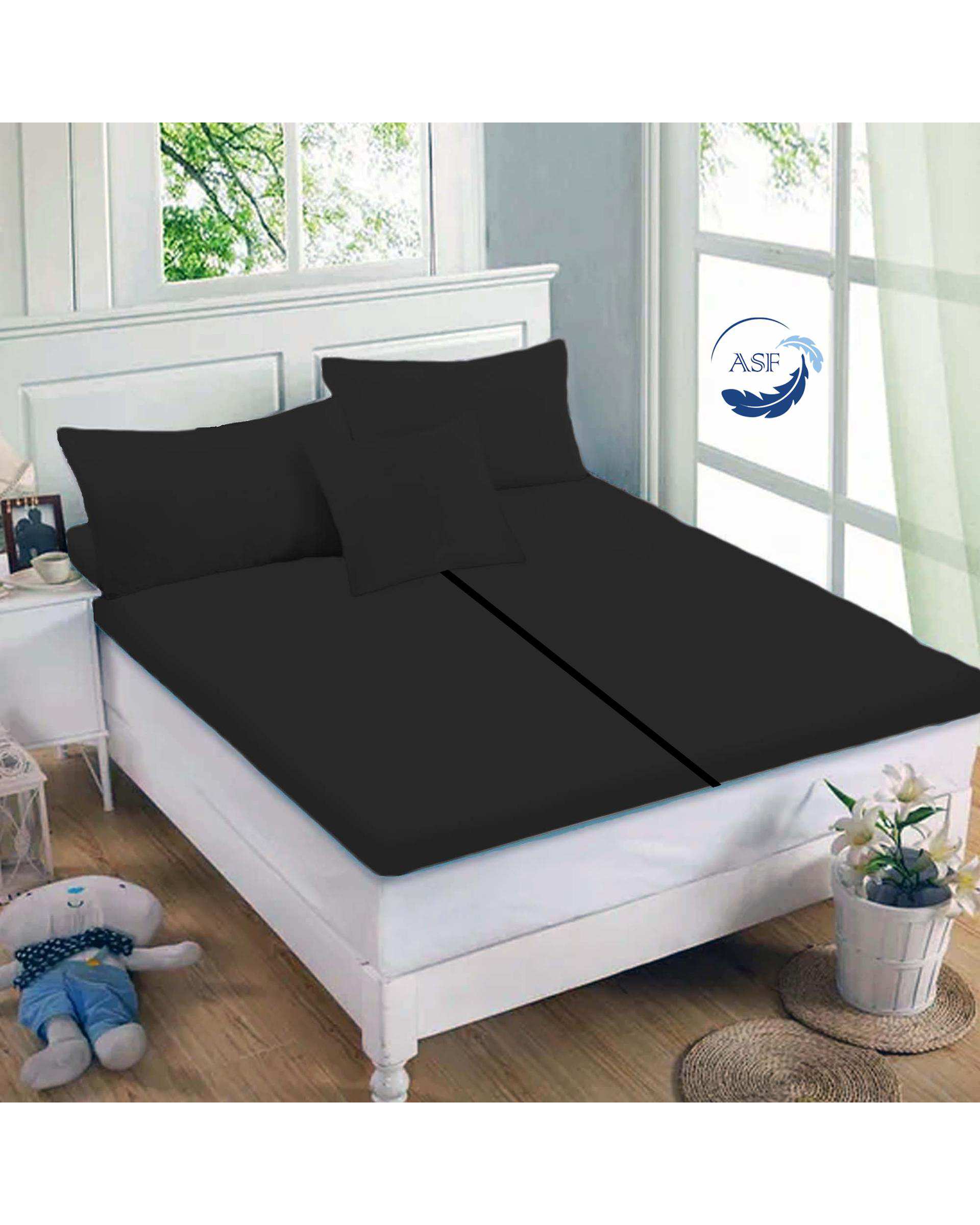 تشک تاپر فوم طبی دو نفره سایز 180*200 مشکی ای اس اف ASF مدل LUMO به همراه روبالشی