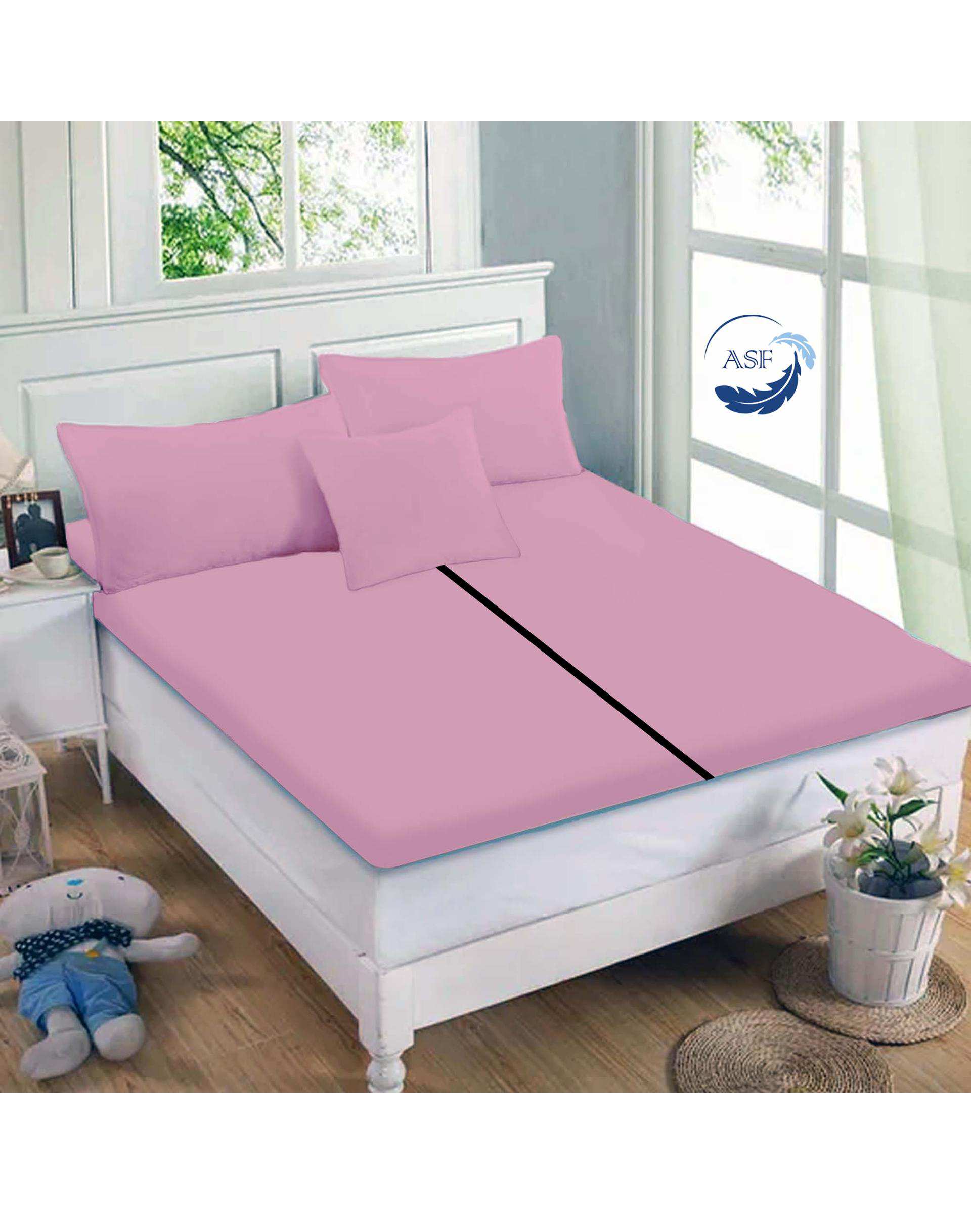 تشک تاپر فوم طبی دو نفره سایز 180*200 صورتی ای اس اف ASF مدل LUMO به همراه روبالشی