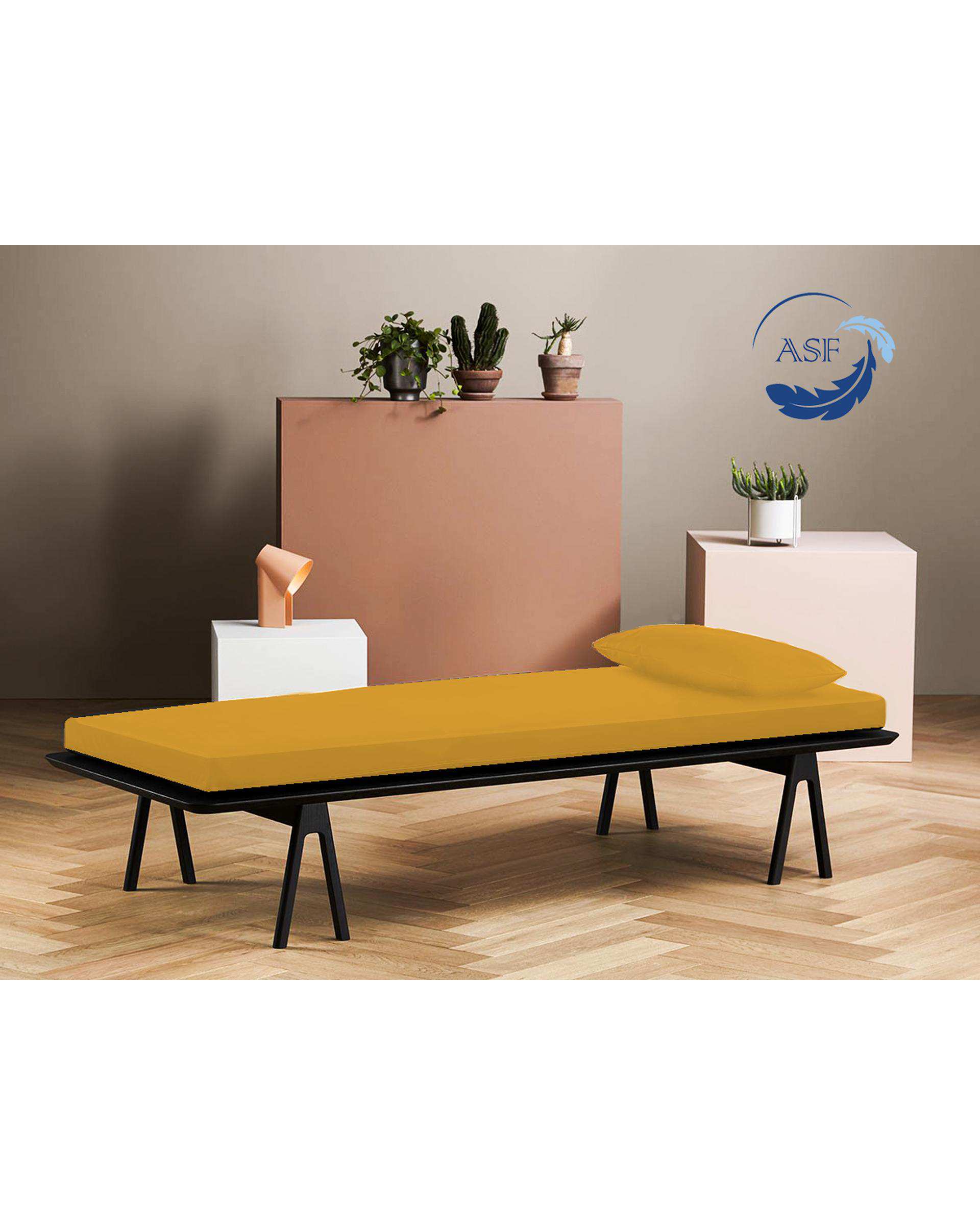 تشک تاپر فوم طبی دو نفره سایز 180*200 زرد ای اس اف ASF مدل LUMO به همراه روبالشی