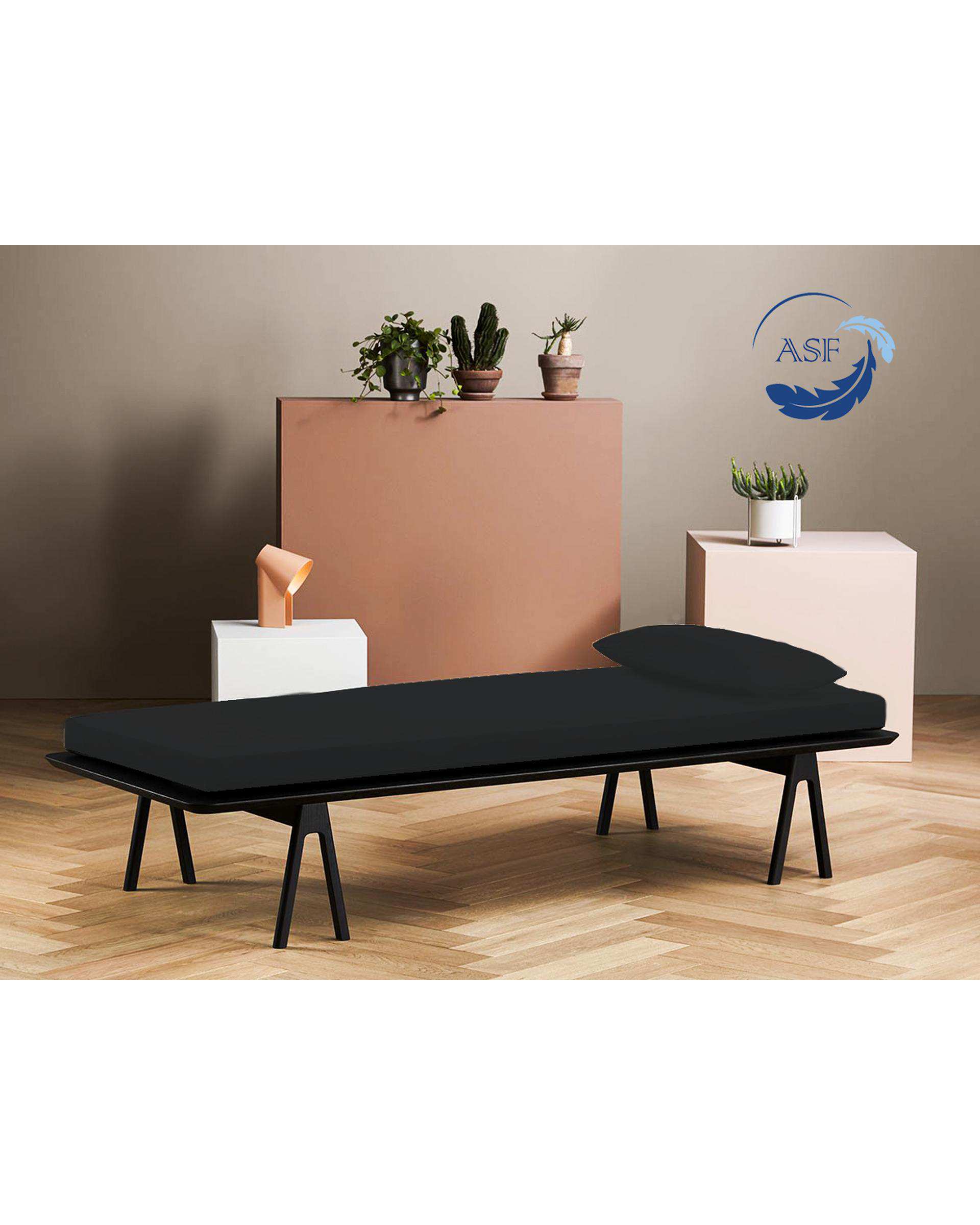 تشک تاپر فوم طبی دو نفره سایز 180*200 مشکی ای اس اف ASF مدل LUMO Max به همراه روبالشی