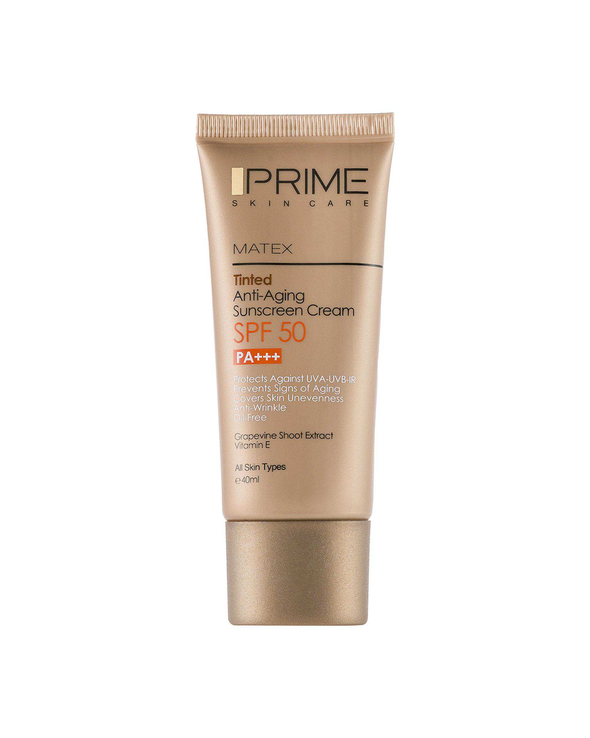 کرم ضد آفتاب رنگی SPF50 جوان کننده پرایم Prime بژ طبیعی