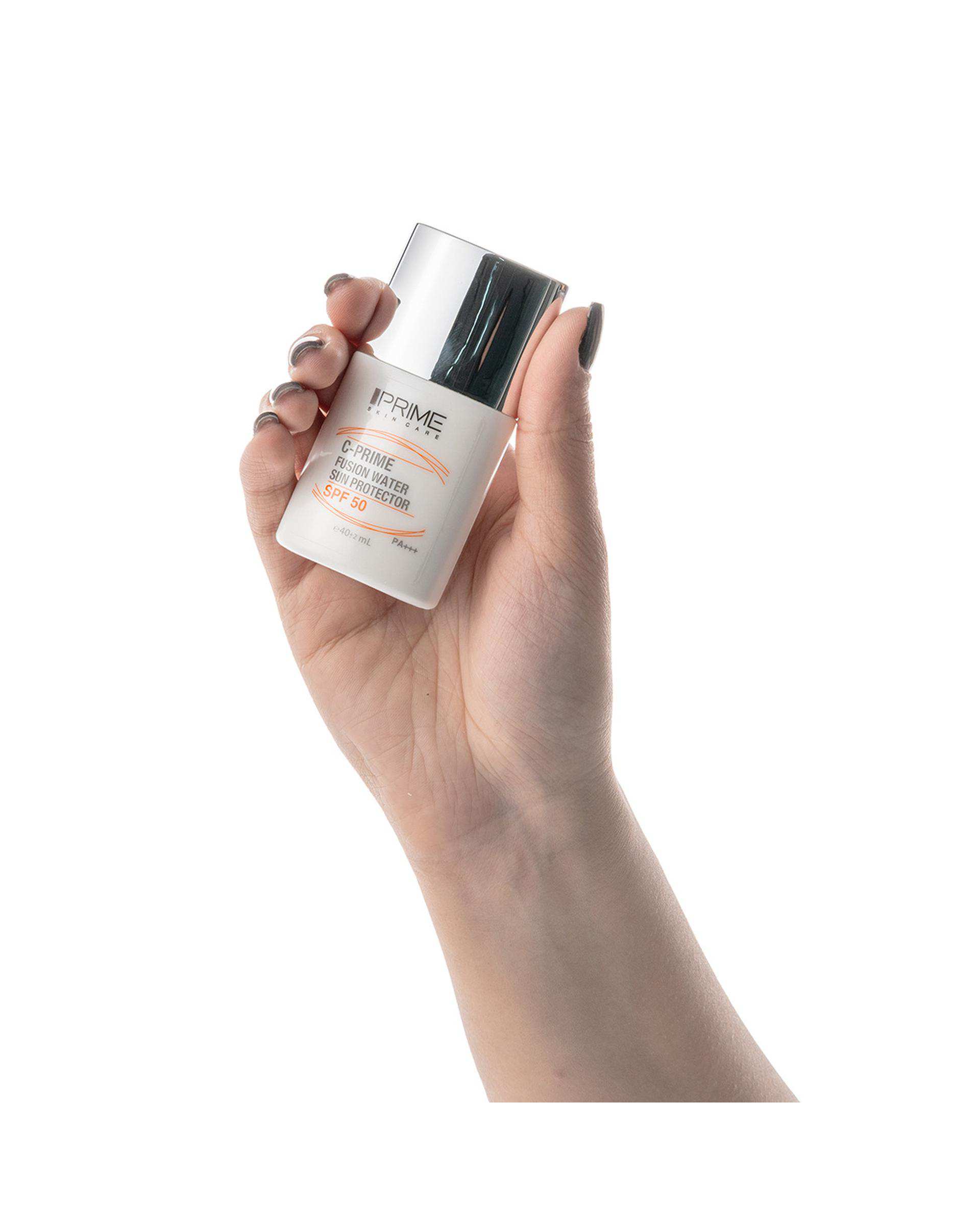 فلوئید ضد آفتاب SPF50 فیوژن واتر پرایم Prime مناسب انواع پوست حاوی ویتامین C حجم 40ml