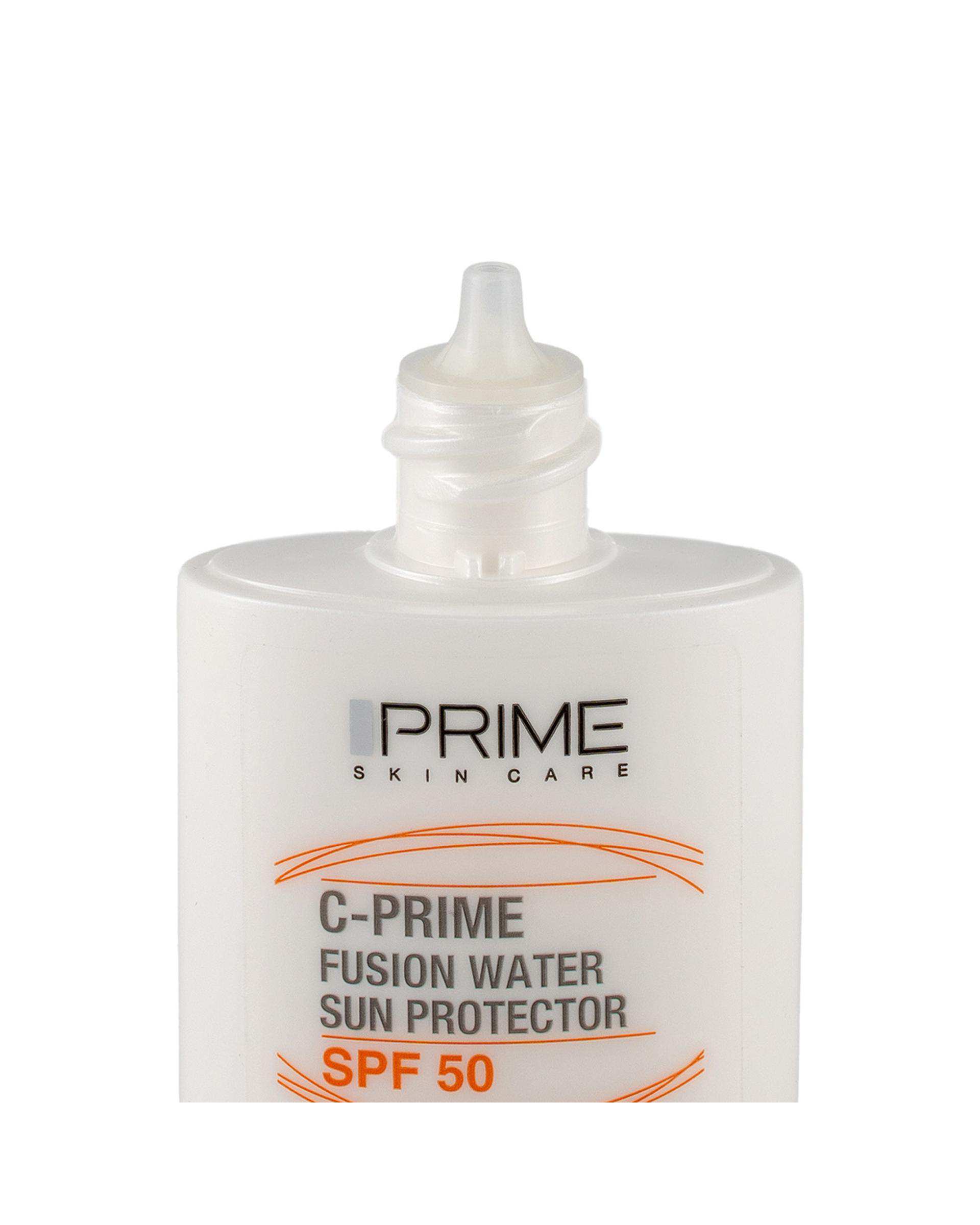فلوئید ضد آفتاب SPF50 فیوژن واتر پرایم Prime مناسب انواع پوست حاوی ویتامین C حجم 40ml