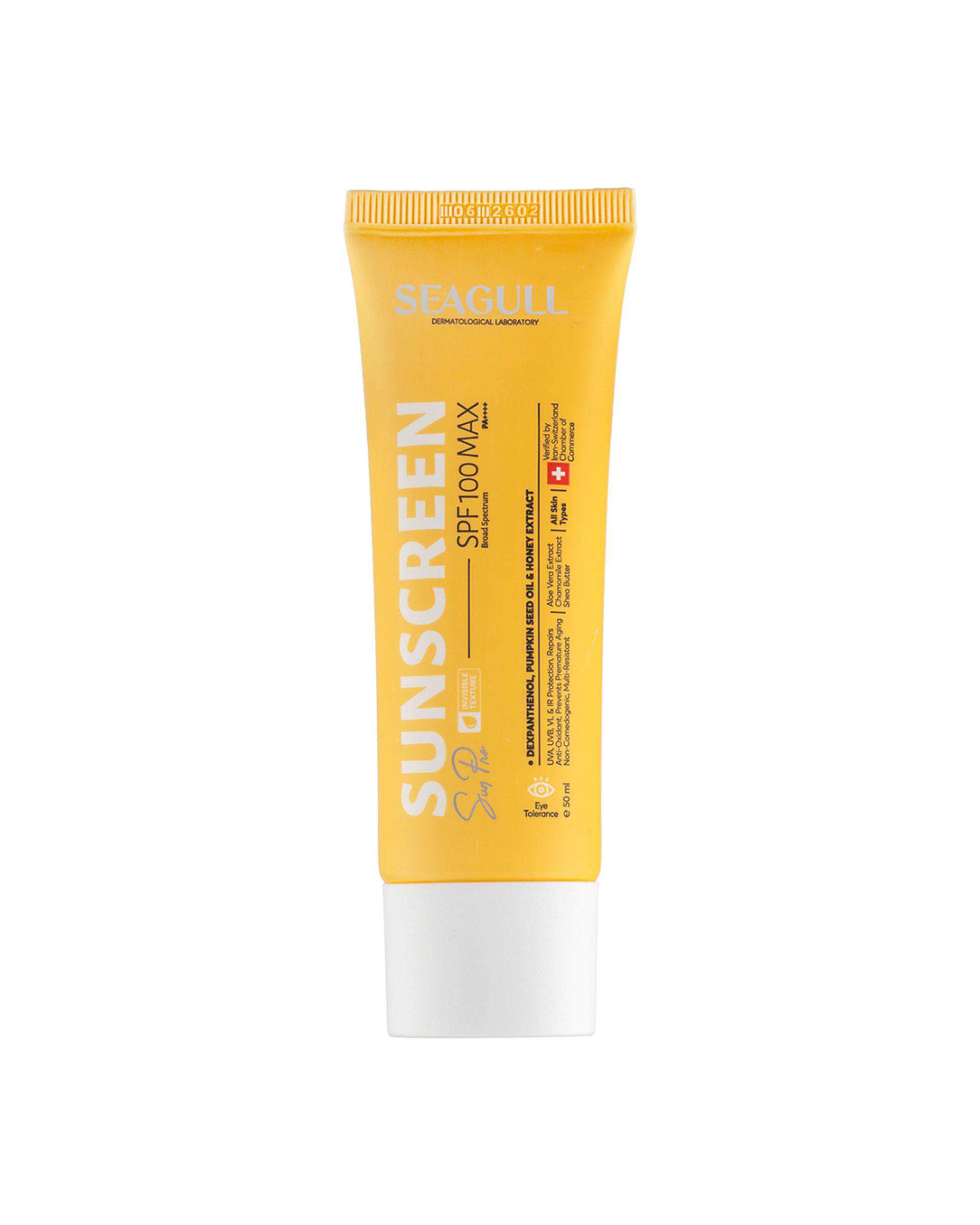 کرم ضد آفتاب بی رنگ SPF100 سی گل Seagull حجم 50ml