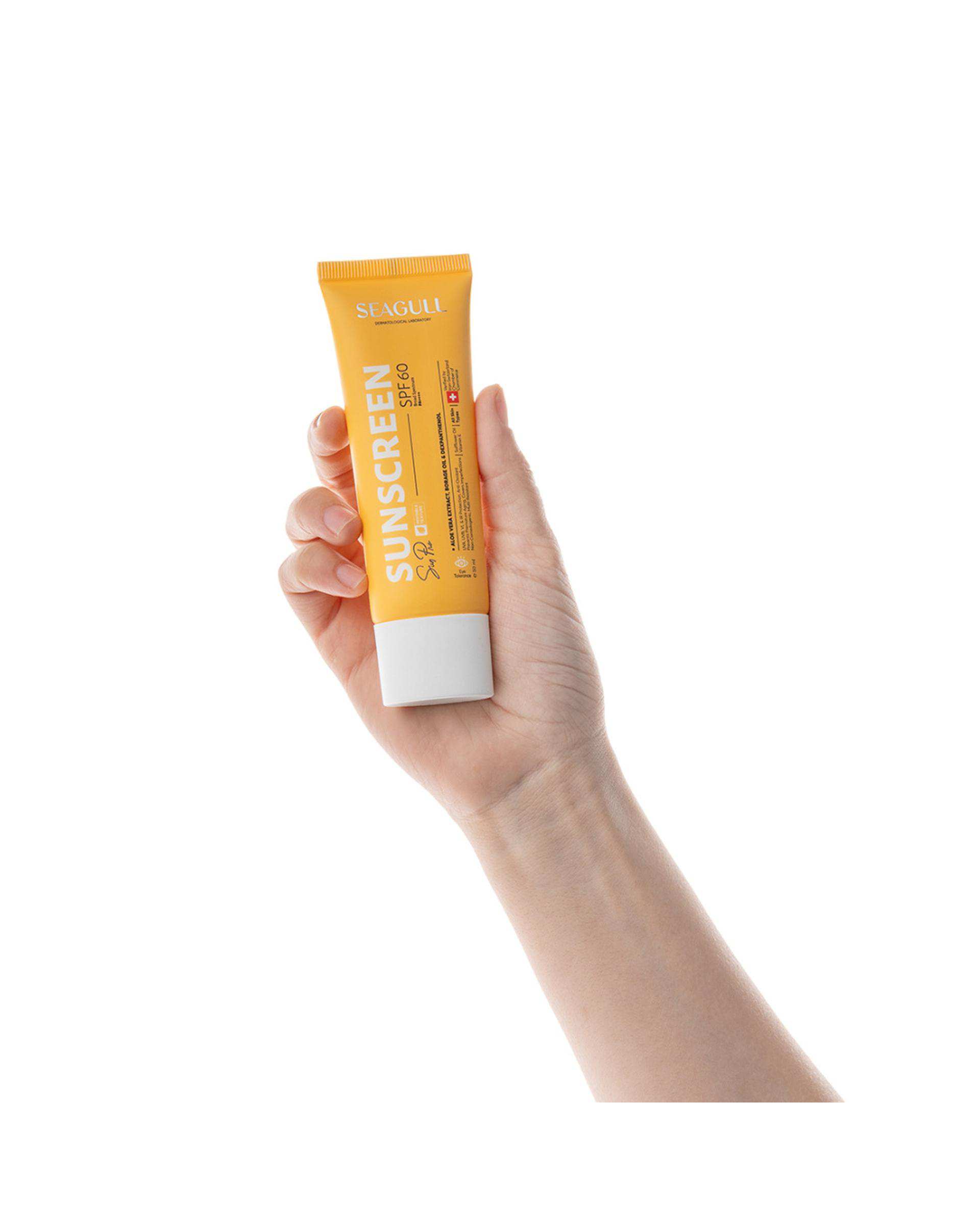 کرم ضد‌ آفتـاب بی رنگ SPF60 سی گل  Seagull حجم 50ml