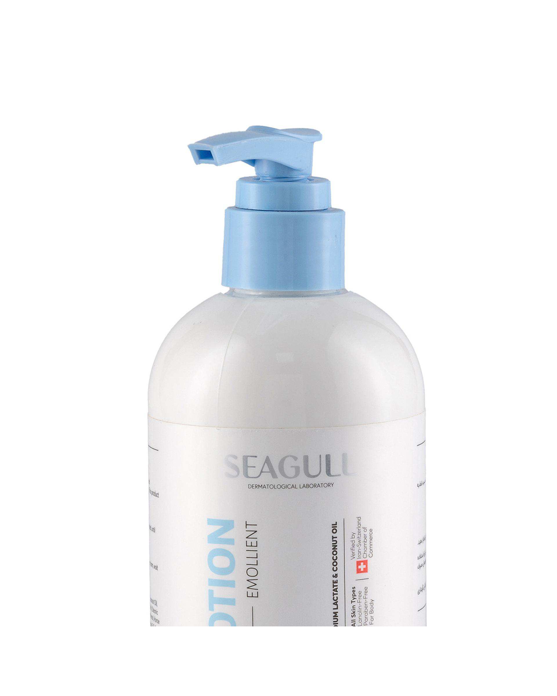 لوسیون نرم کننده بدن پمپی سی گل Seagull حاوی عصاره شیر حجم 300ml
