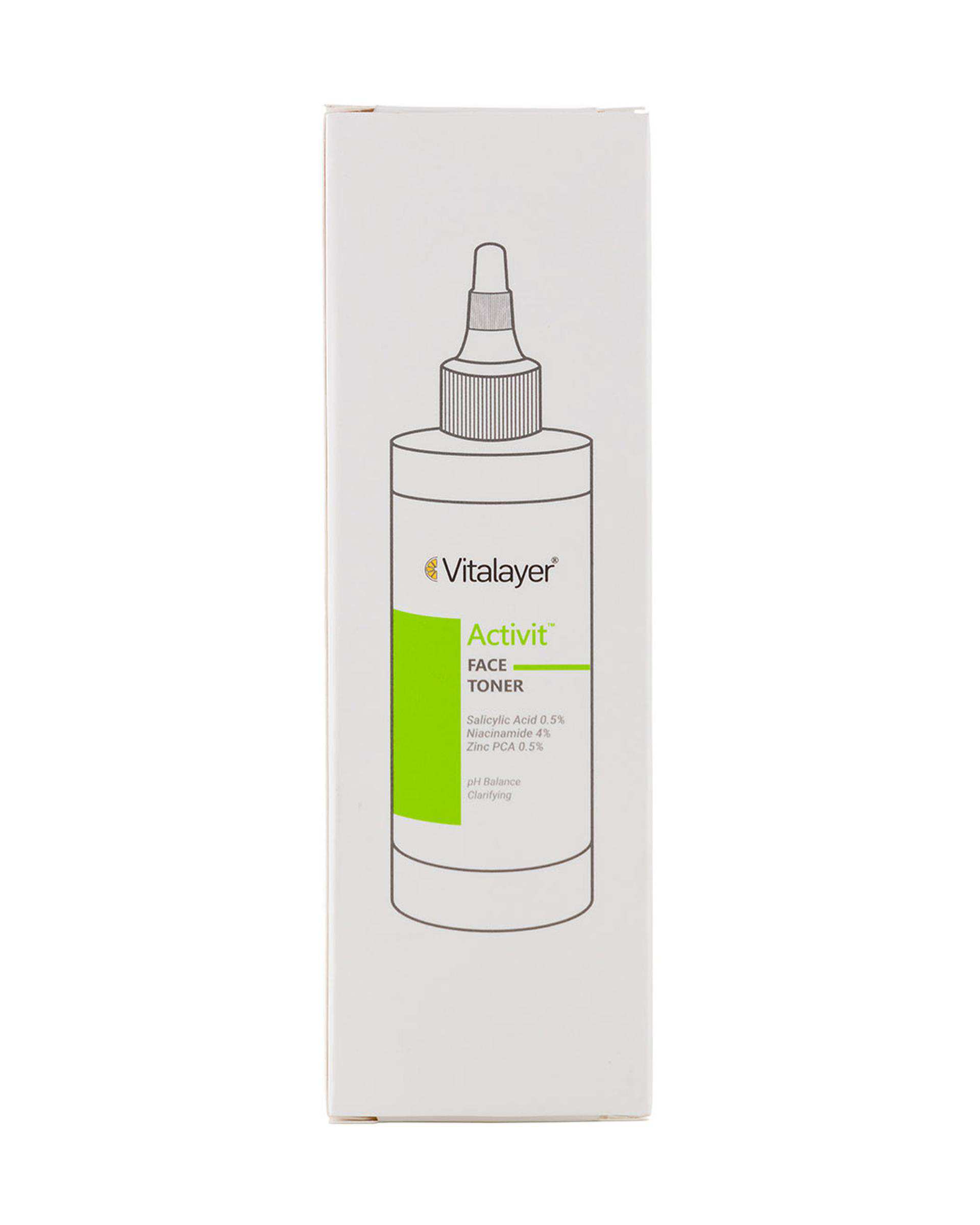 تونر پاک کننده صورت ویتالیر Vitalayer مدل اکتی ویت Activit مناسب پوست چرب 200ml