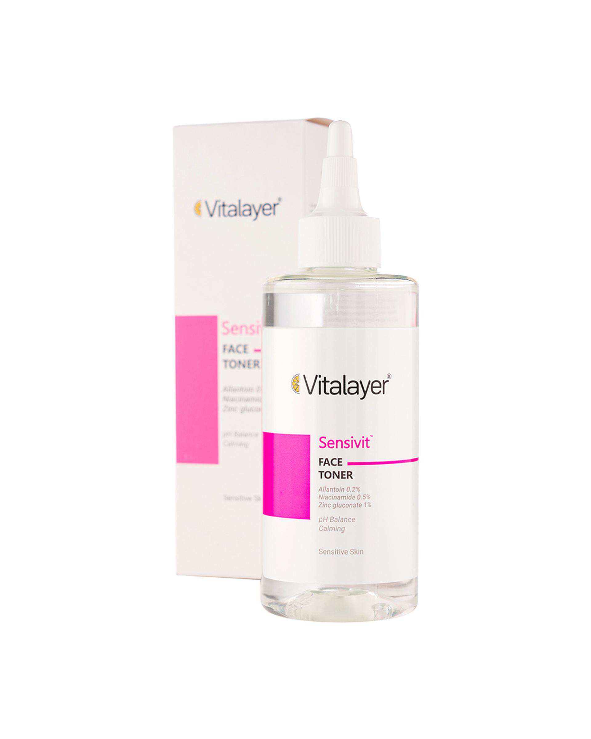 تونر پاک کننده صورت ویتالیر Vitalayer مدل سنسی ویت Sensivit مناسب پوست حساس 200ml
