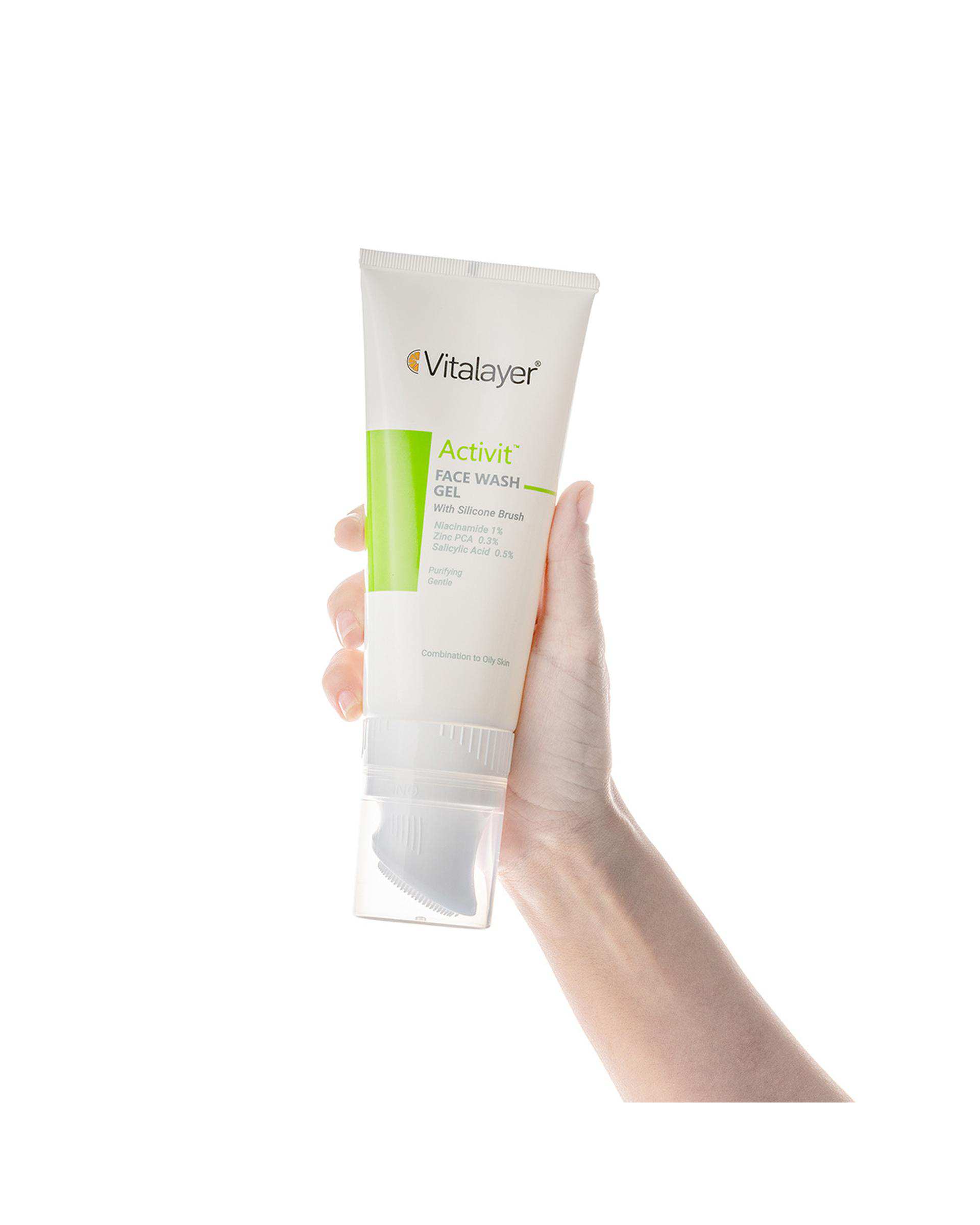 ژل شستشوی صورت ویتالیر Vitalayer مدل اکتی ویت مناسب پوست چرب 200ml