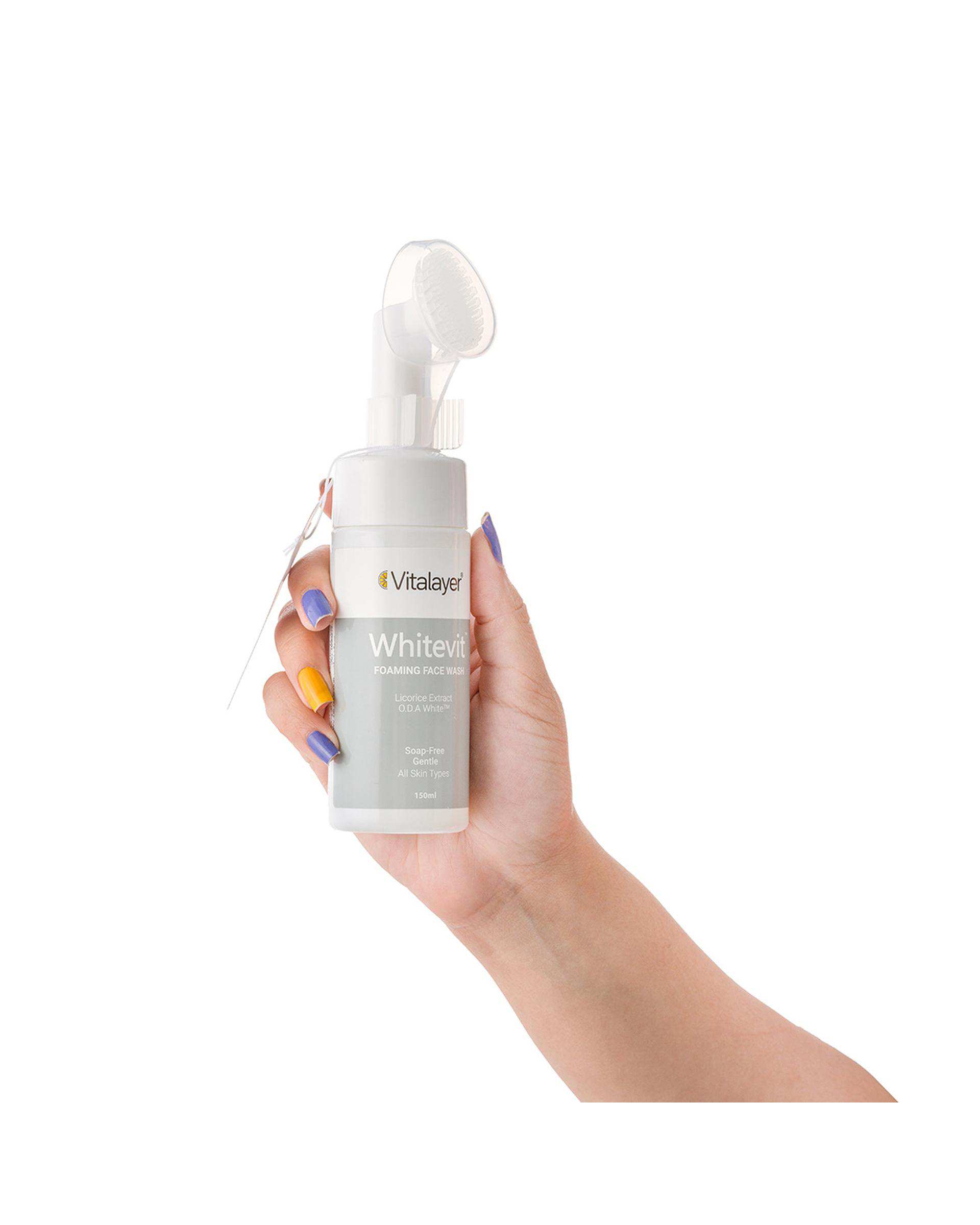 فوم پاک کننده صورت ویتالیر Vitalayer مدل وایت ویت مناسب پوست های کدر و مستعد لک حجم 150ml