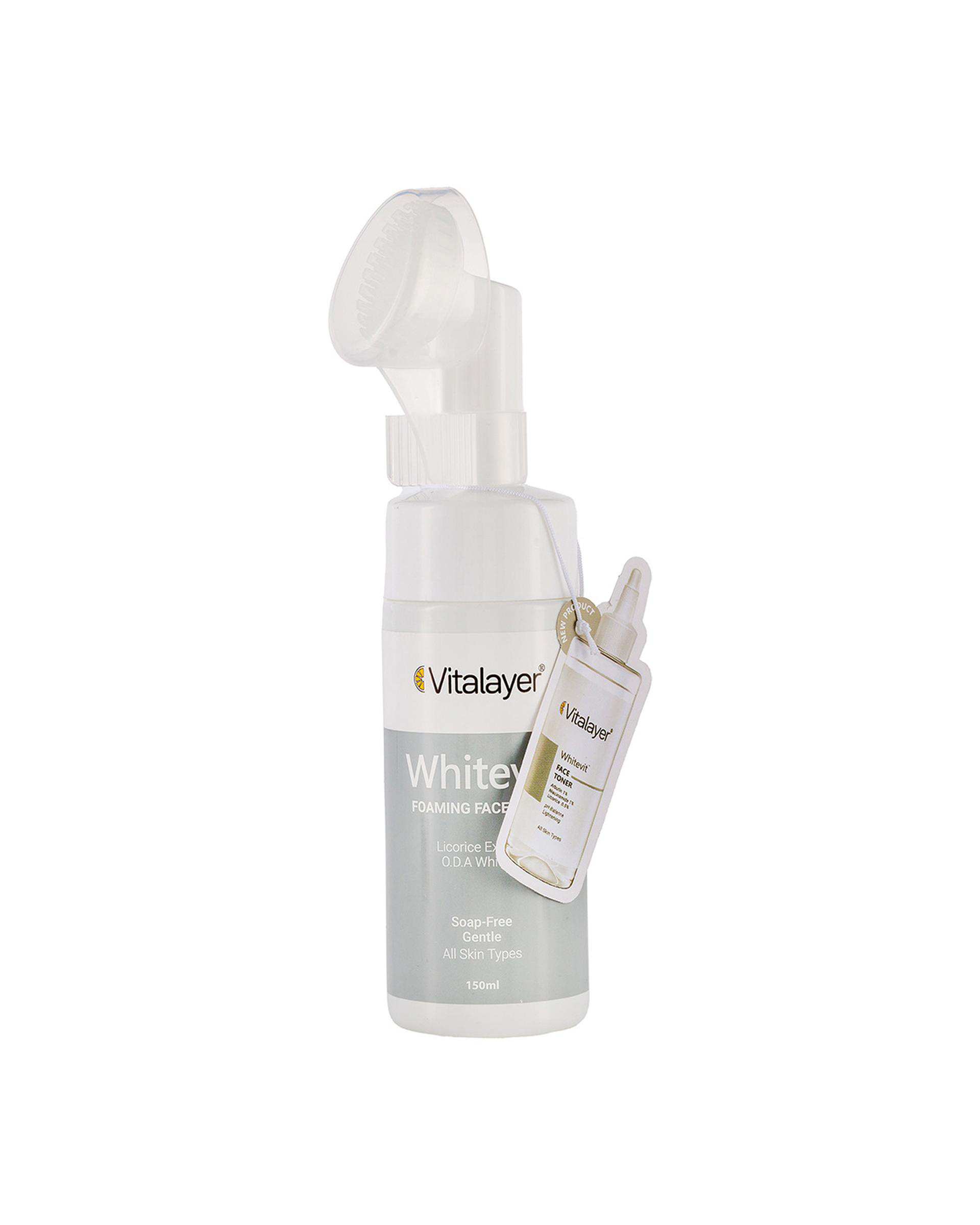 فوم پاک کننده صورت ویتالیر Vitalayer مدل وایت ویت مناسب پوست های کدر و مستعد لک حجم 150ml