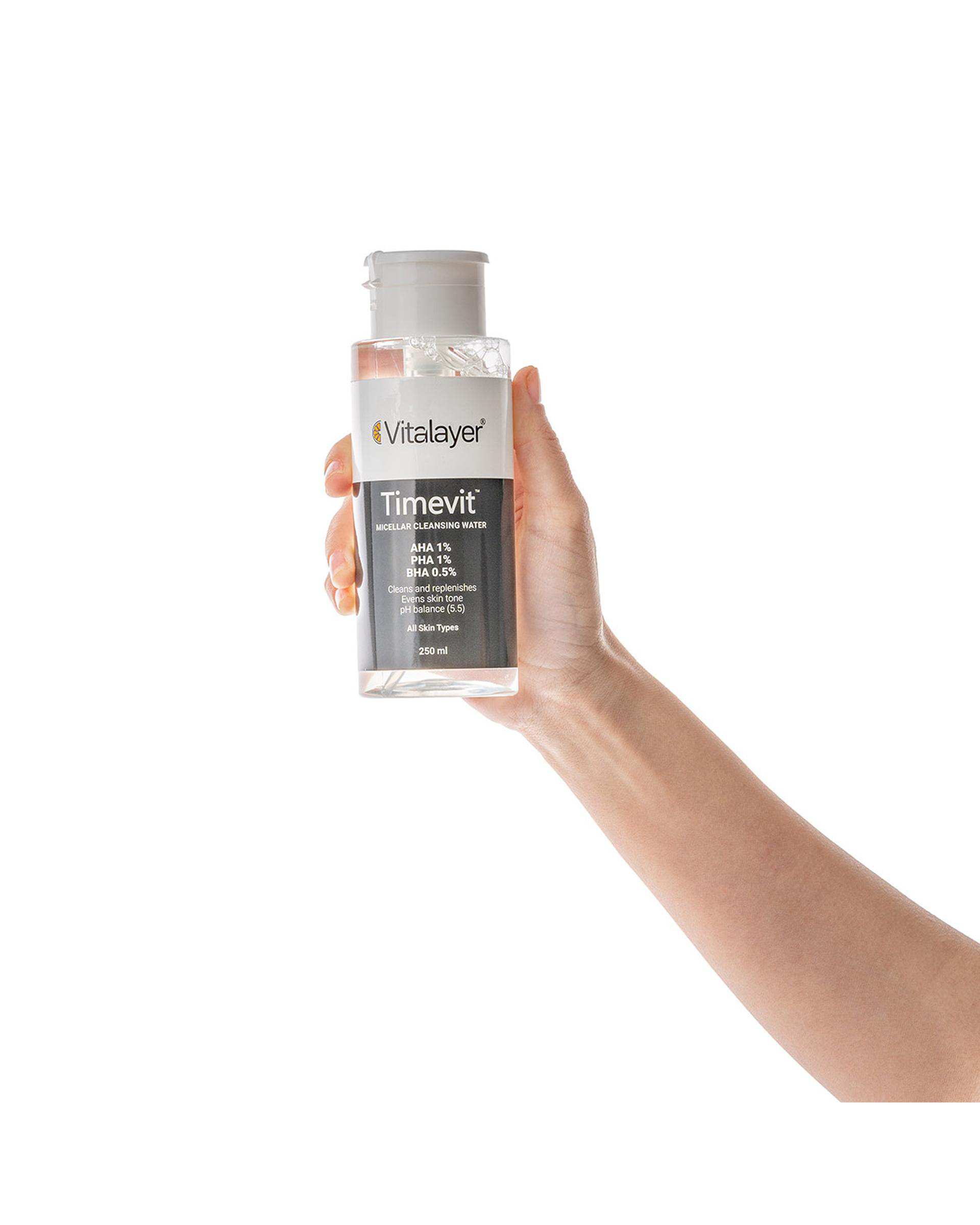 میسلار واتر ویتالیر مدل Timevit مناسب انواع پوست حجم 250ml