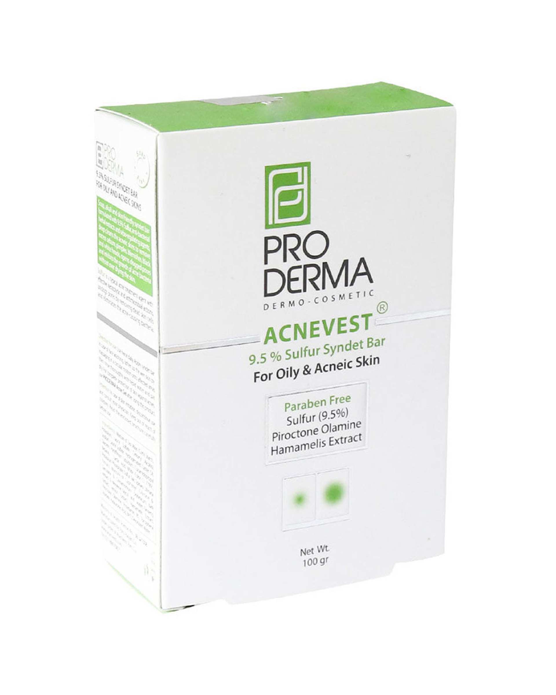 پن صورت و بدن آکنه وست پرودرما Proderma مناسب برای پوست های چرب و دارای جوش حاوی 9.5% گوگرد 100 گرم