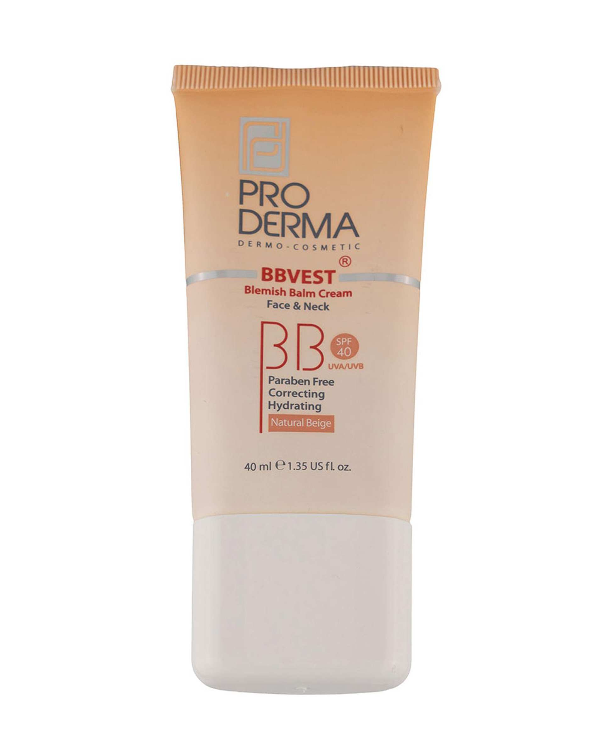بی بی کرم با SPF40 پرودرما Proderma مدل BBVest مناسب پوست چرب و دارای جوش بژ طبیعی حجم 40ml
