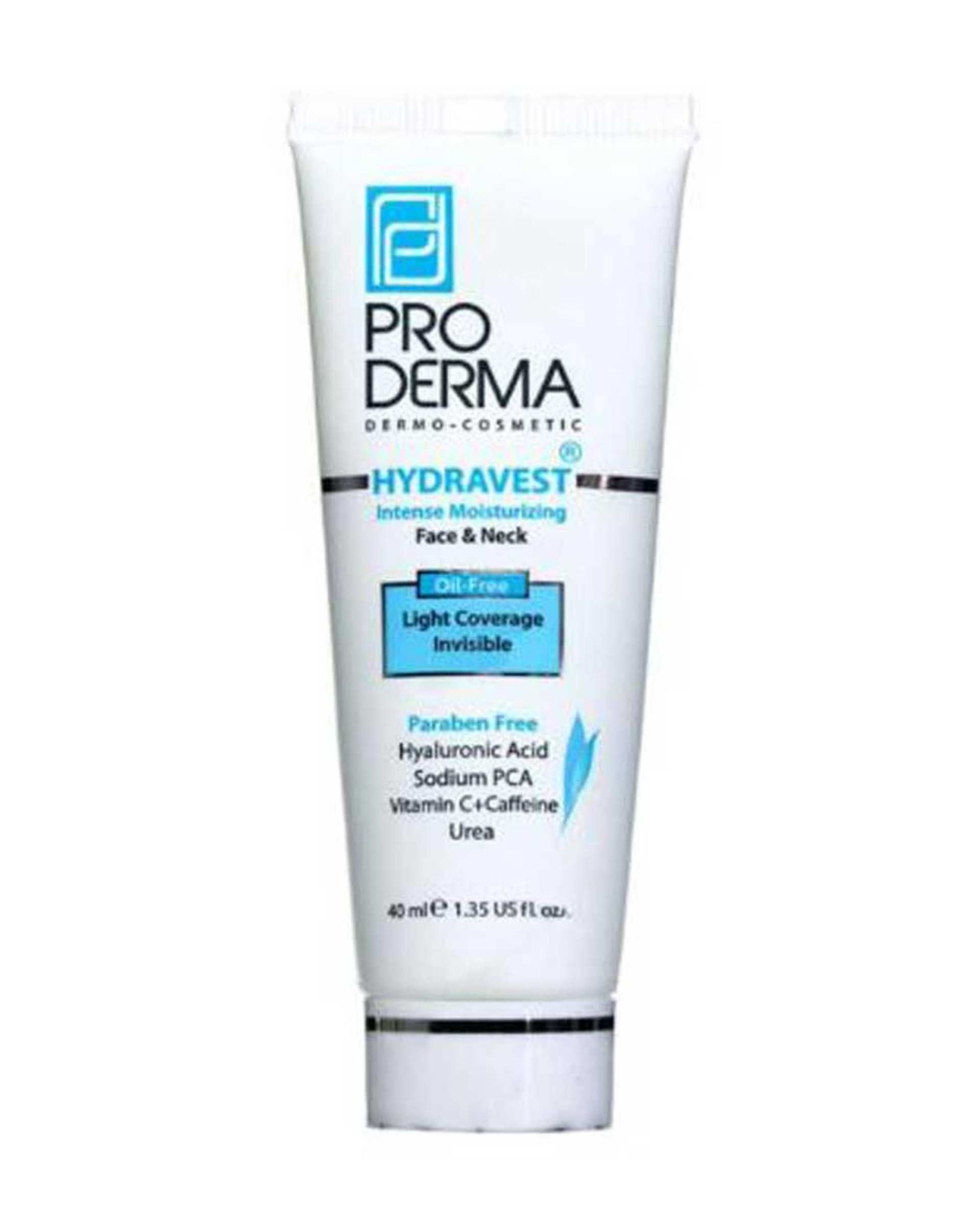 کرم مرطوب کننده صورت و گردن بی رنگ فاقد چربی پرودرما Proderma حجم 40ml
