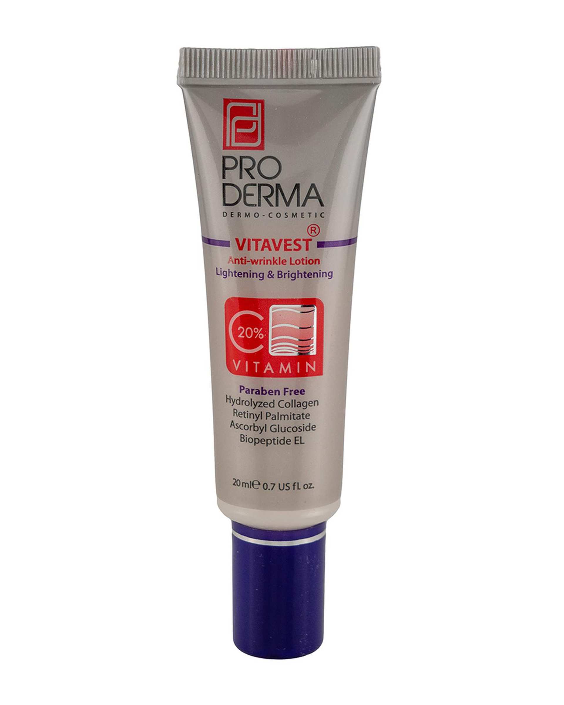 لوسیون ویتامین سی پرودرما Proderma مدل Vitavest مناسب پوست های داری چروک های سطحی حجم 20ml