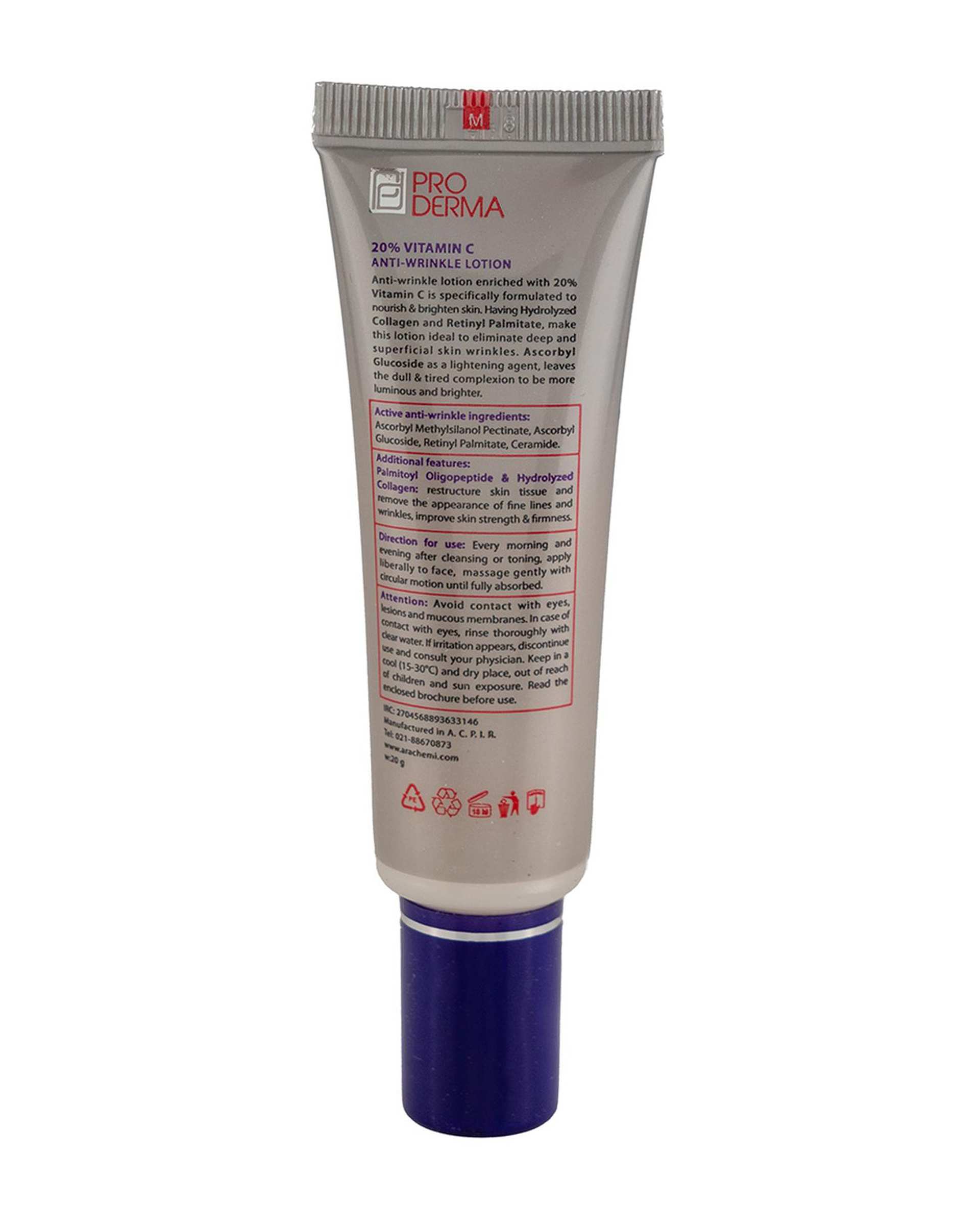 لوسیون ویتامین سی پرودرما Proderma مدل Vitavest مناسب پوست های داری چروک های سطحی حجم 20ml