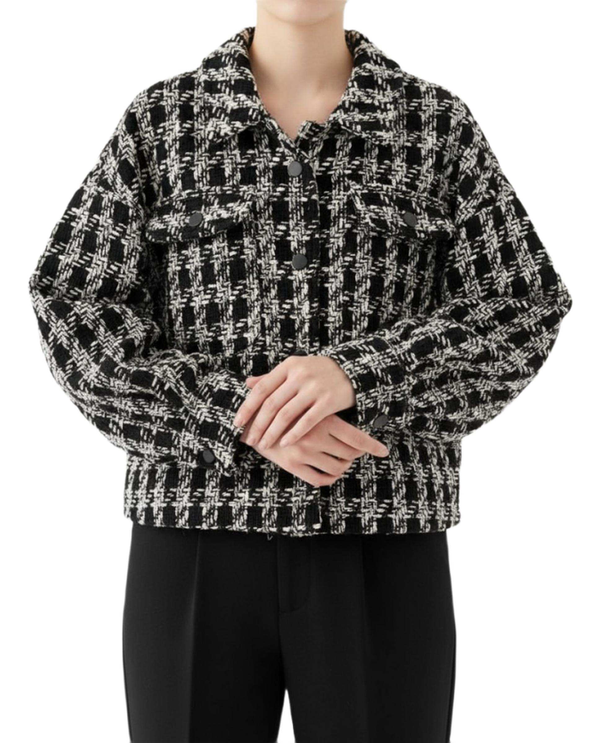 کت زنانه مشکی سفید سرژه Serge کد 212297