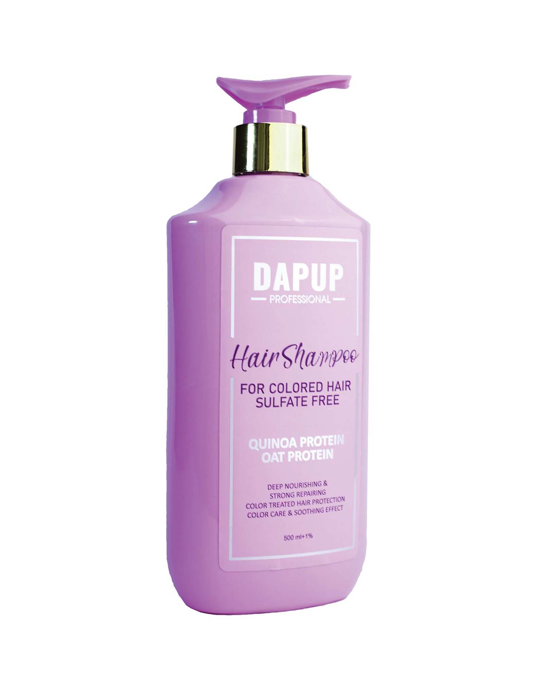 شامپو مو بدون سولفات دپاپ Dapup مناسب موهای رنگ شده حاوی کینوا و جو دوسر حجم 500ml