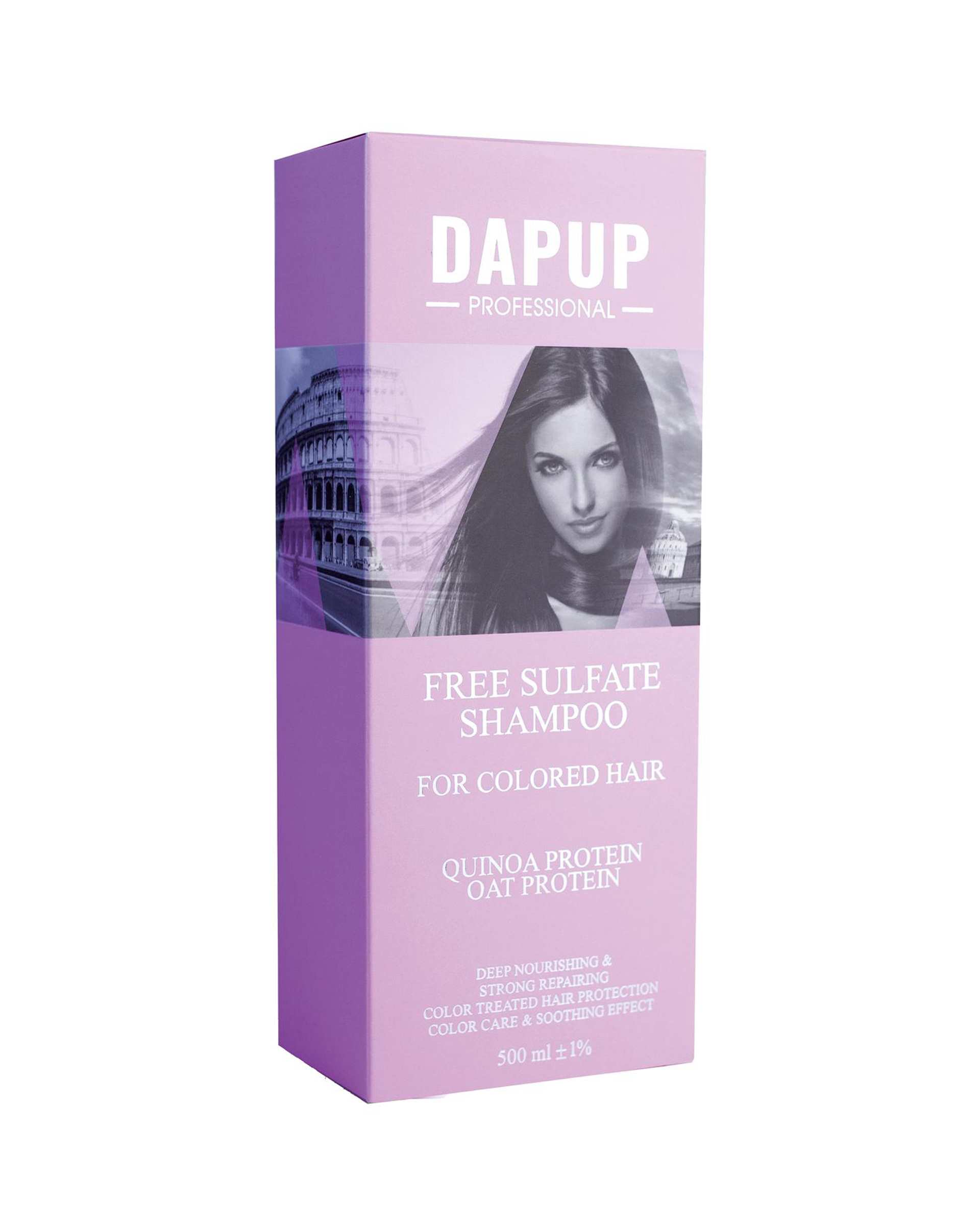 شامپو مو بدون سولفات دپاپ Dapup مناسب موهای رنگ شده حاوی کینوا و جو دوسر حجم 500ml