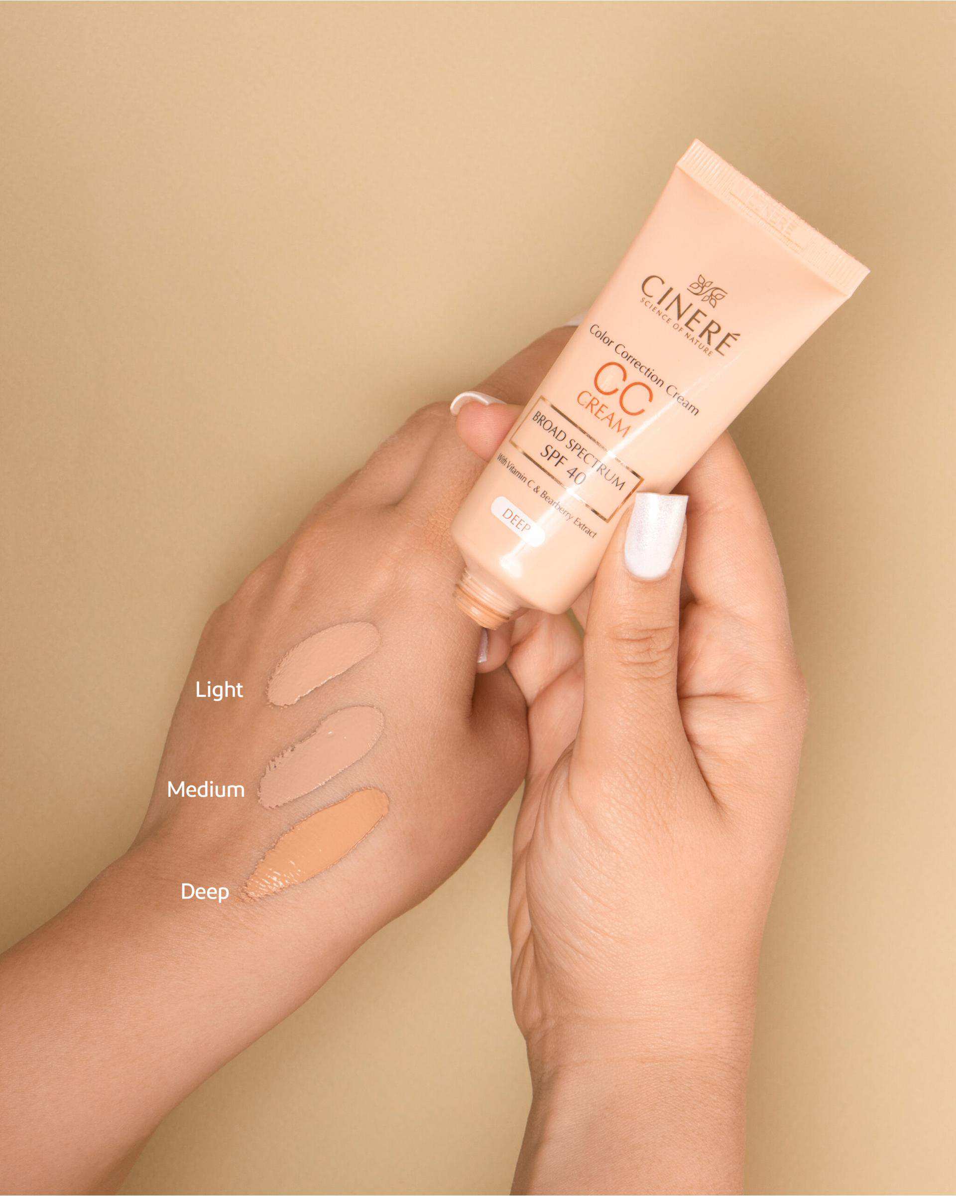 سی سی کرم حاوی SPF40 سینره Cinere رنگ Deep حجم 40ml