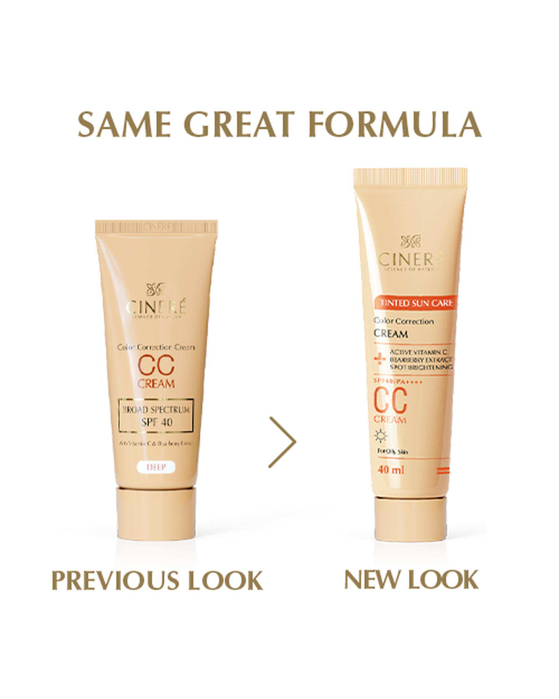 سی سی کرم حاوی SPF40 سینره Cinere رنگ Deep حجم 40ml