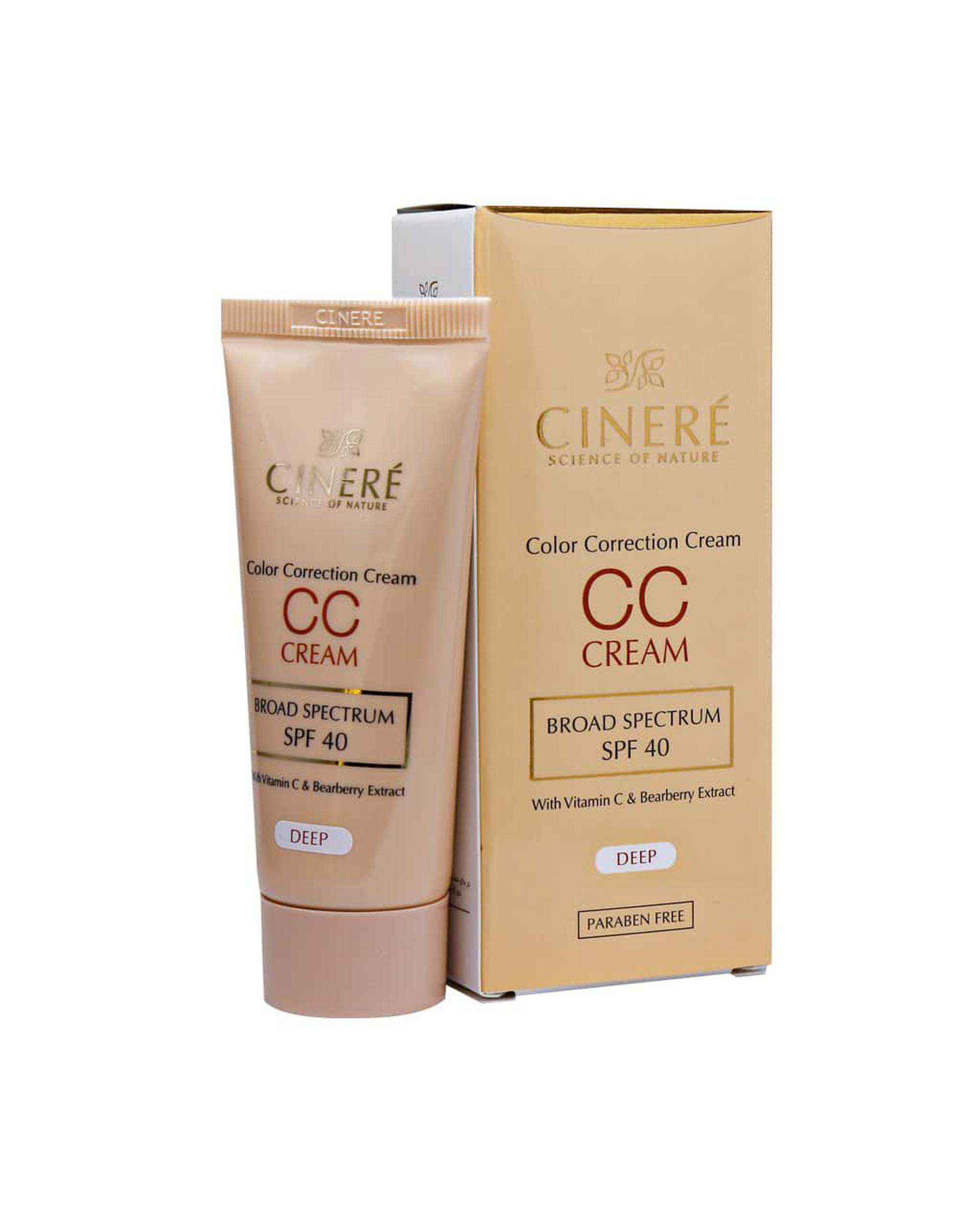 سی سی کرم حاوی SPF40 سینره Cinere رنگ Deep حجم 40ml