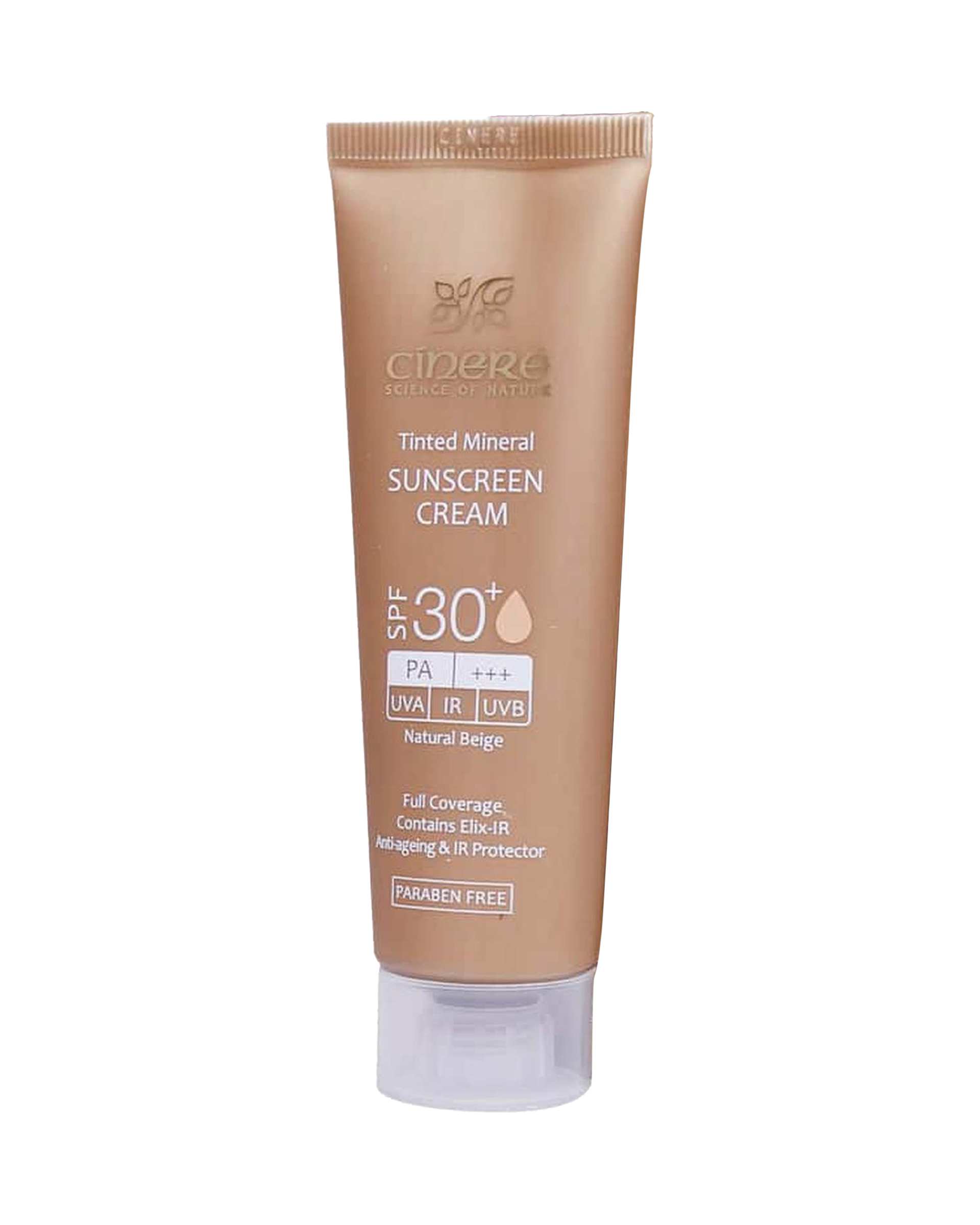 کرم ضد آفتاب رنگی +SPF30 سینره Cinere مناسب انواع پوست بژ طبیعی
