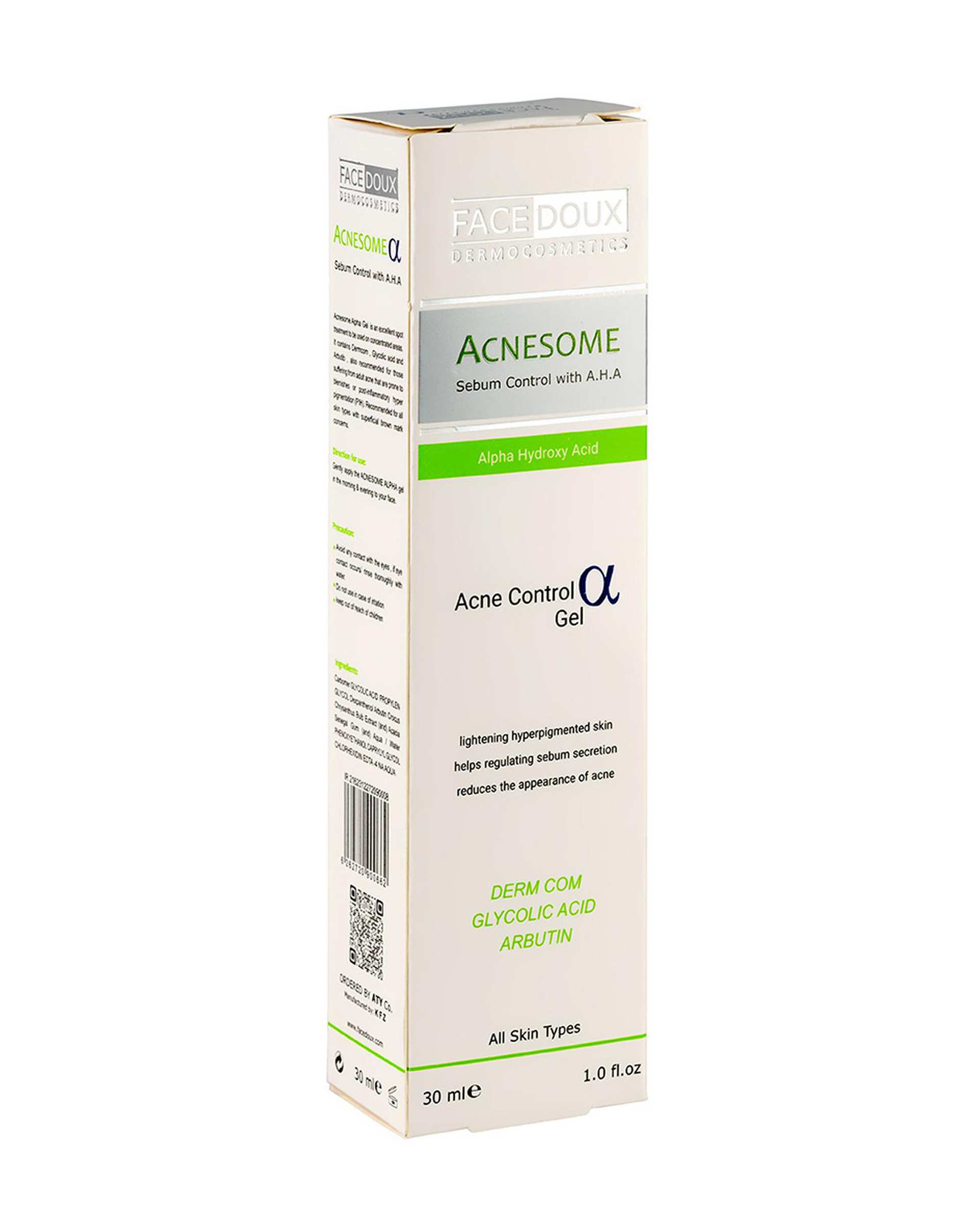 ژل کنترل کننده چربی آکنه زوم آلفا فیس دوکس Face Doux حاوی AHA حجم 30ml