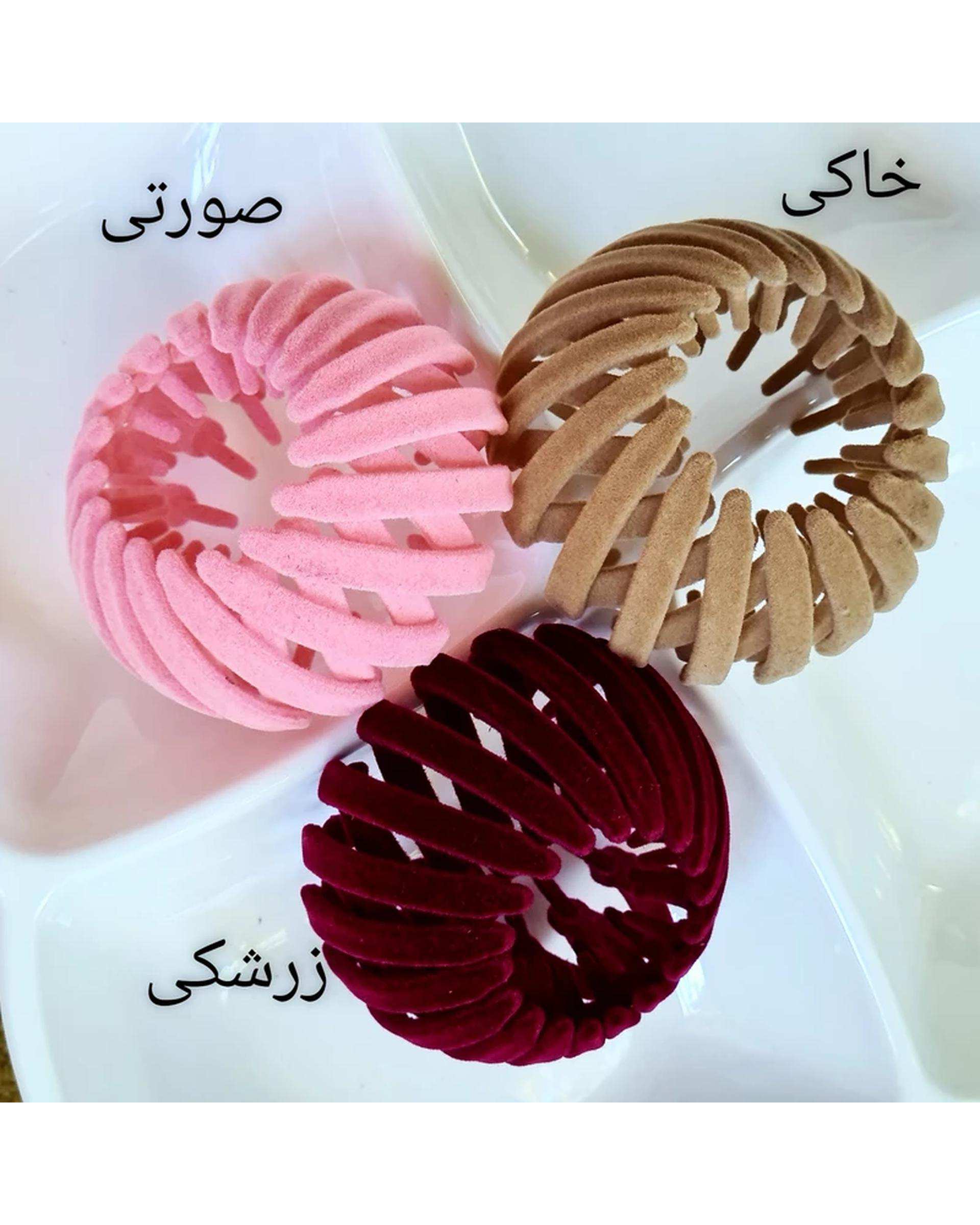 کلیپس مو زنامه گوجه ای مدل آکاردئونی مخملی