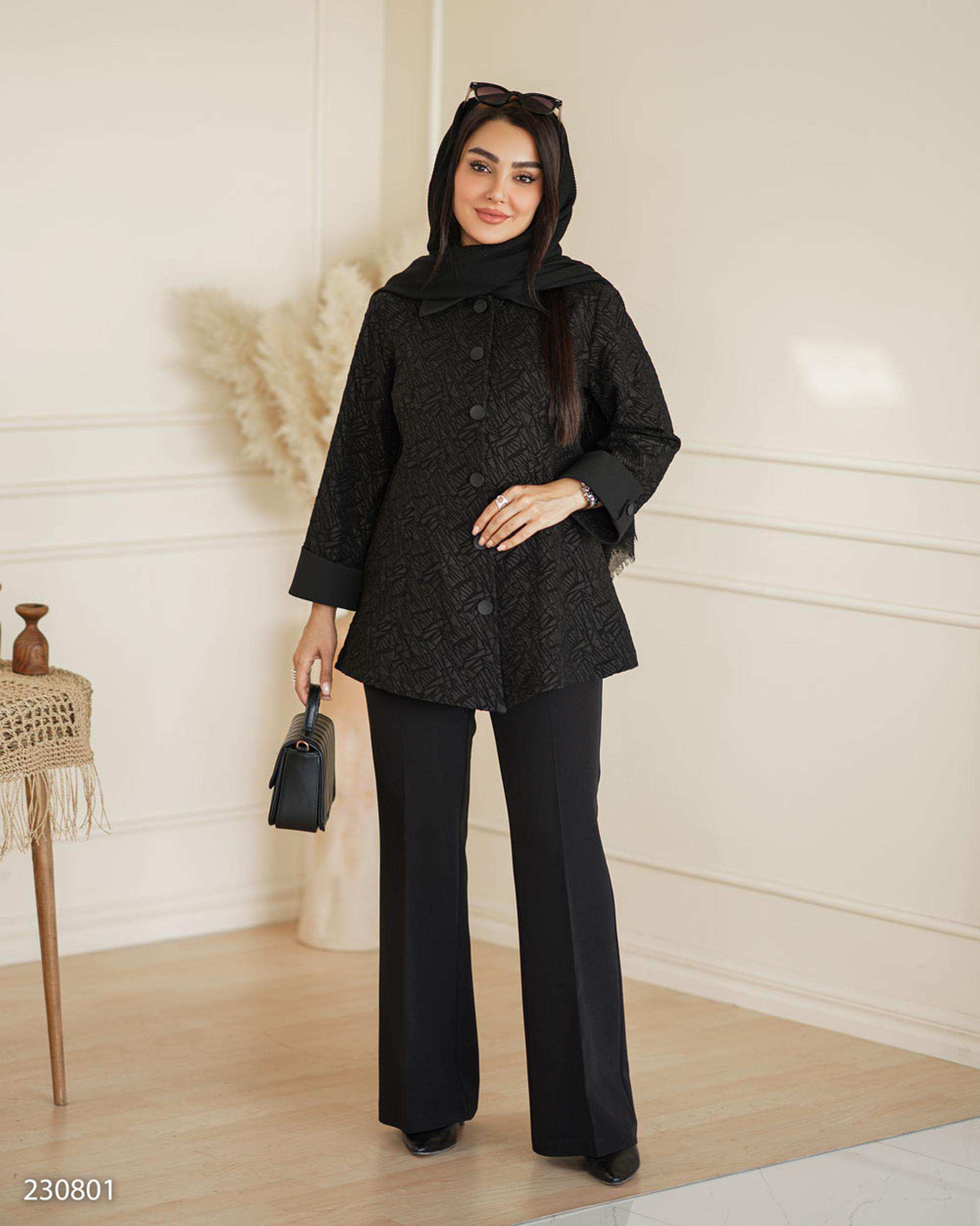 کت زنانه مشکی السانا Elsana مدل زلفا کد 2308