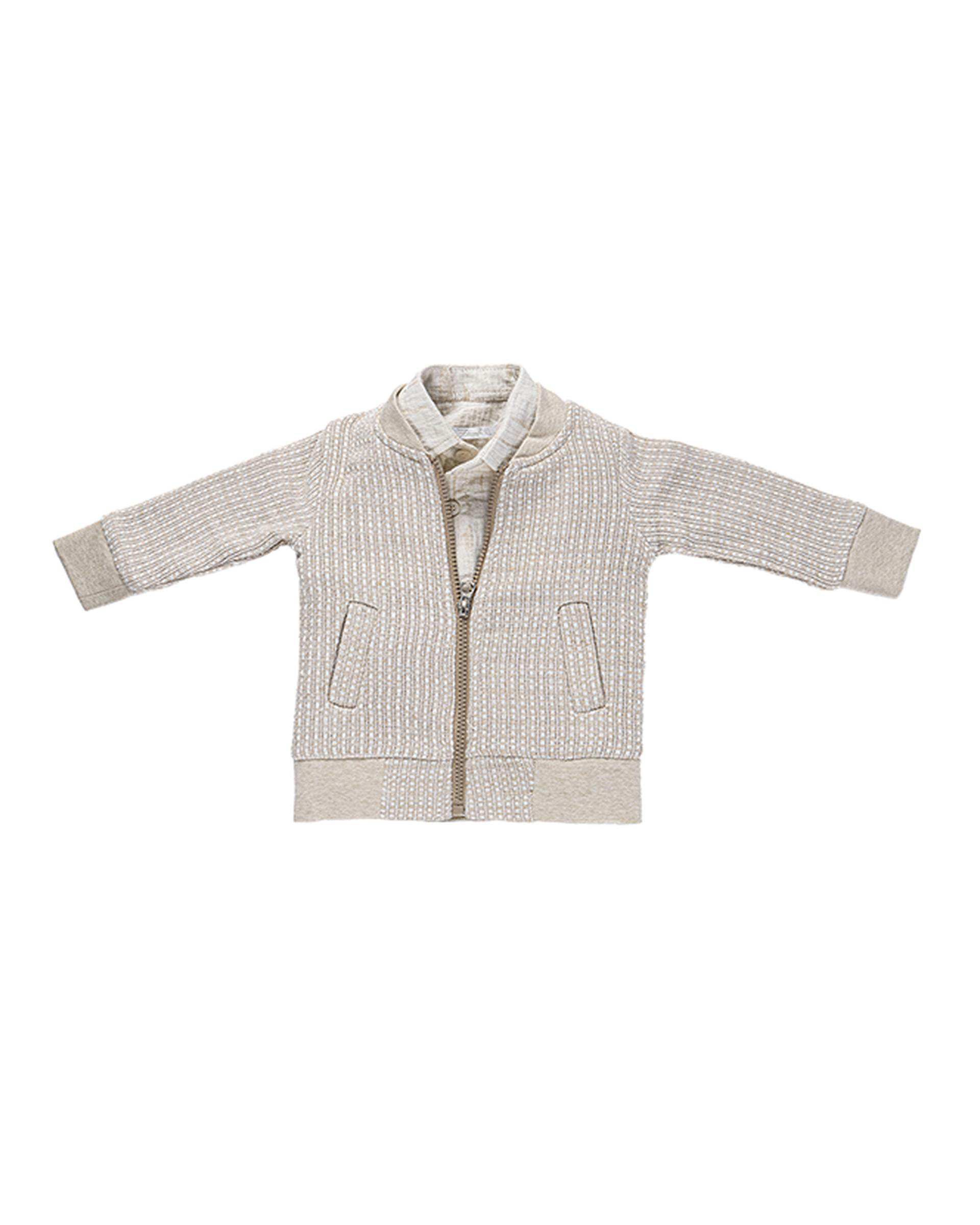 ست سه تکه نوزادی پسرانه کرم فیورلا Fiorella مدل یاشار 1 کد 25532