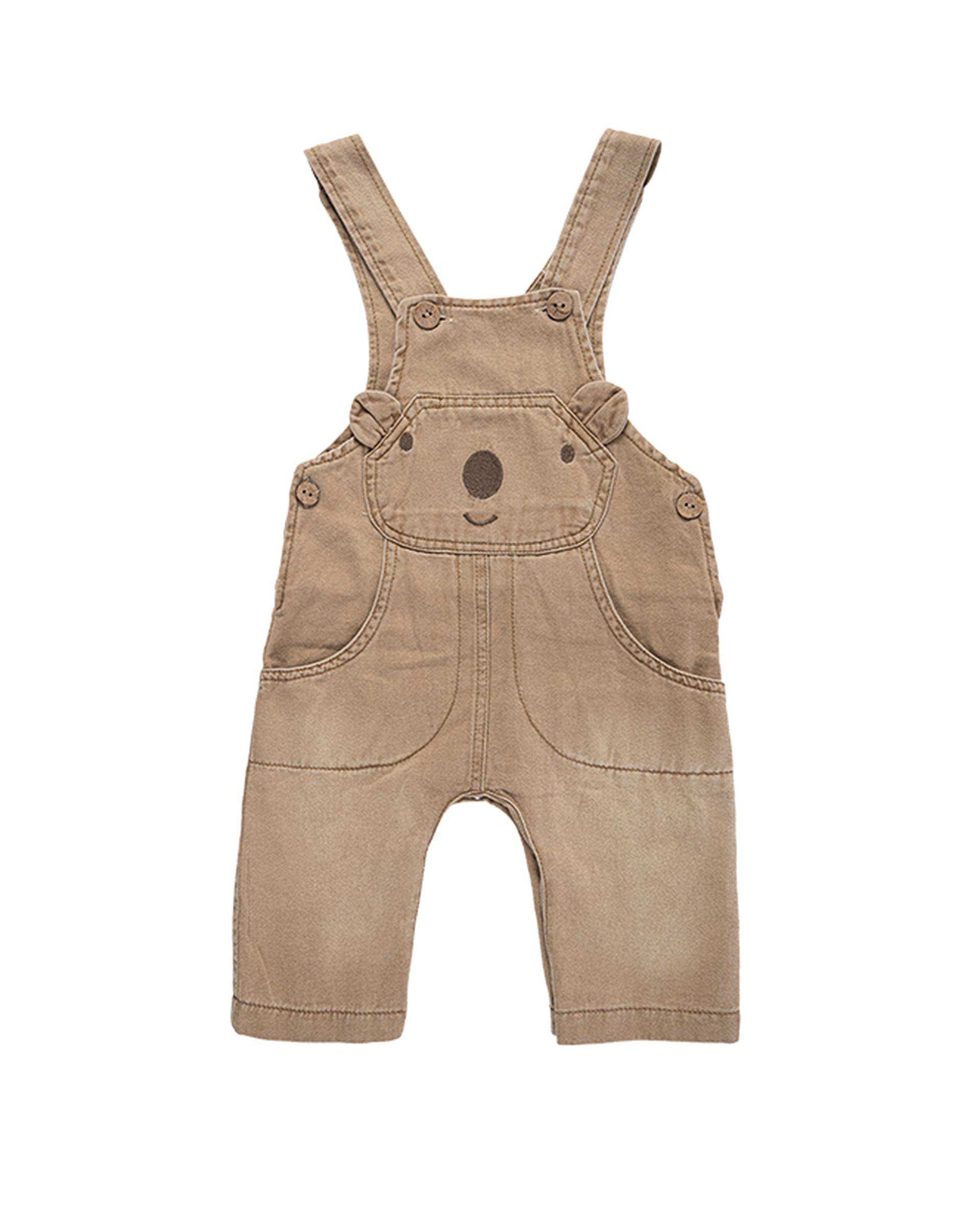 ست بلوز و سرهمی نوزادی پسرانه قهوه ای فیورلا Fiorella مدل خرس نمکی کد 25537