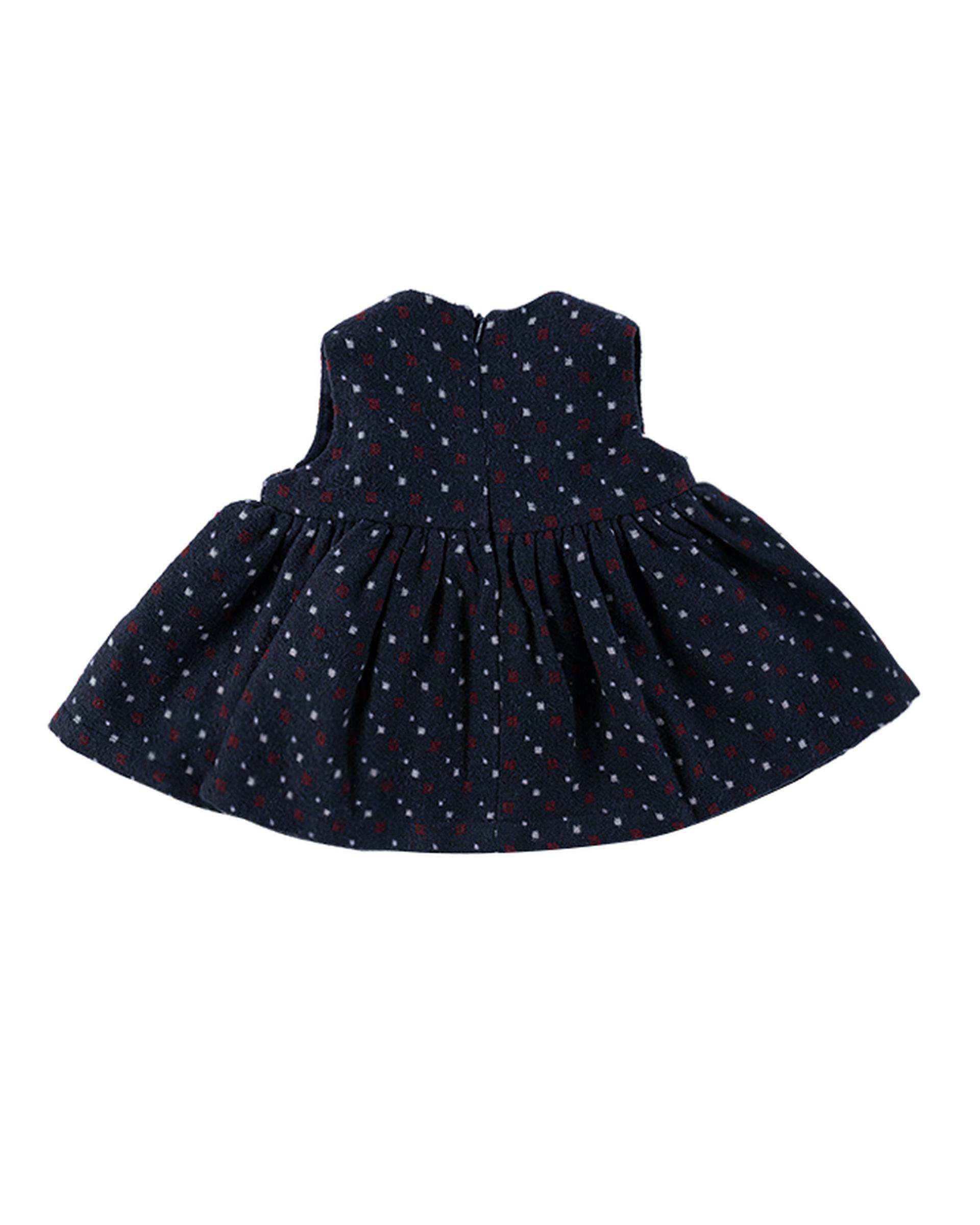 ست بلوز و پیراهن نوزادی دخترانه سفید سرمه ای فیورلا Fiorella مدل پریما کد 25502