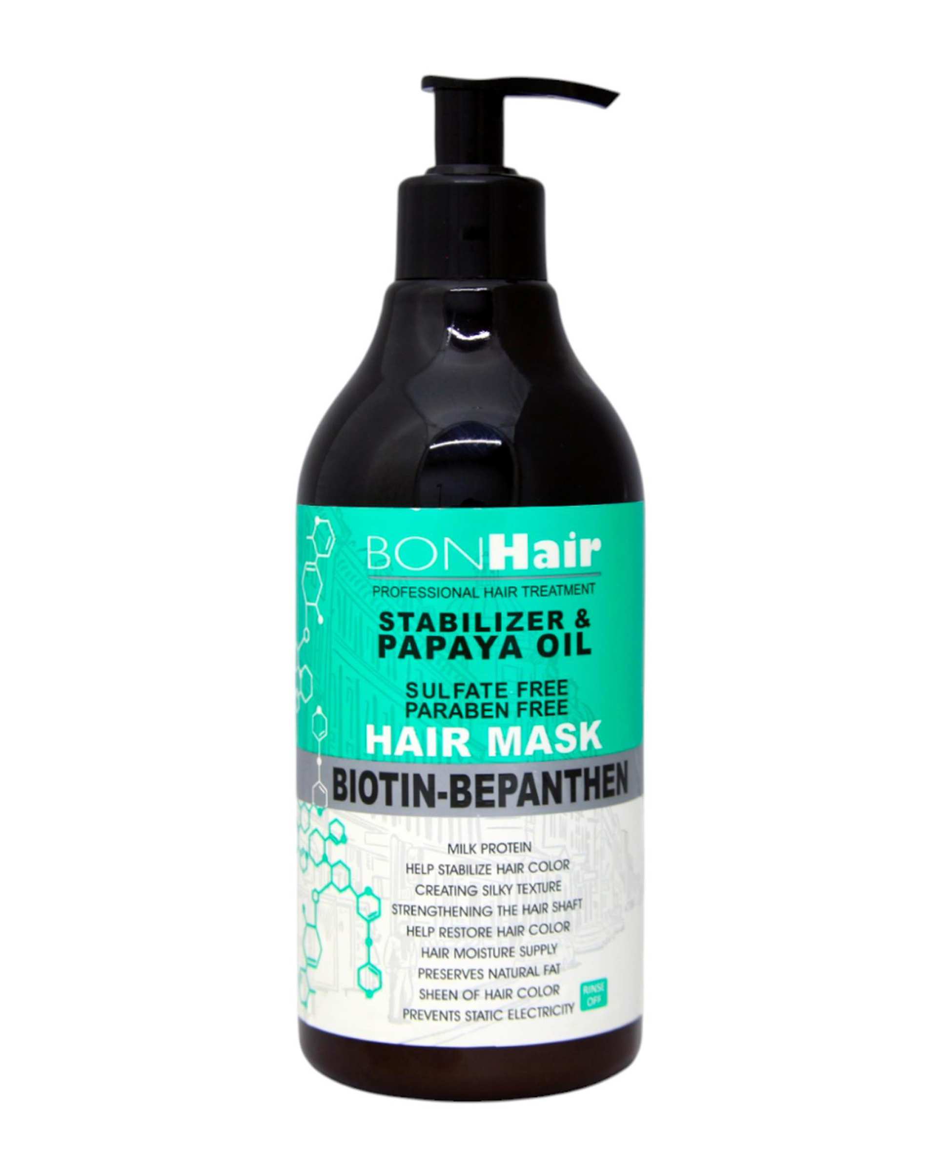 ماسک مو بدون سولفات درمانی بن هیر Bon Hair حاوی پاپایا حجم 500ml